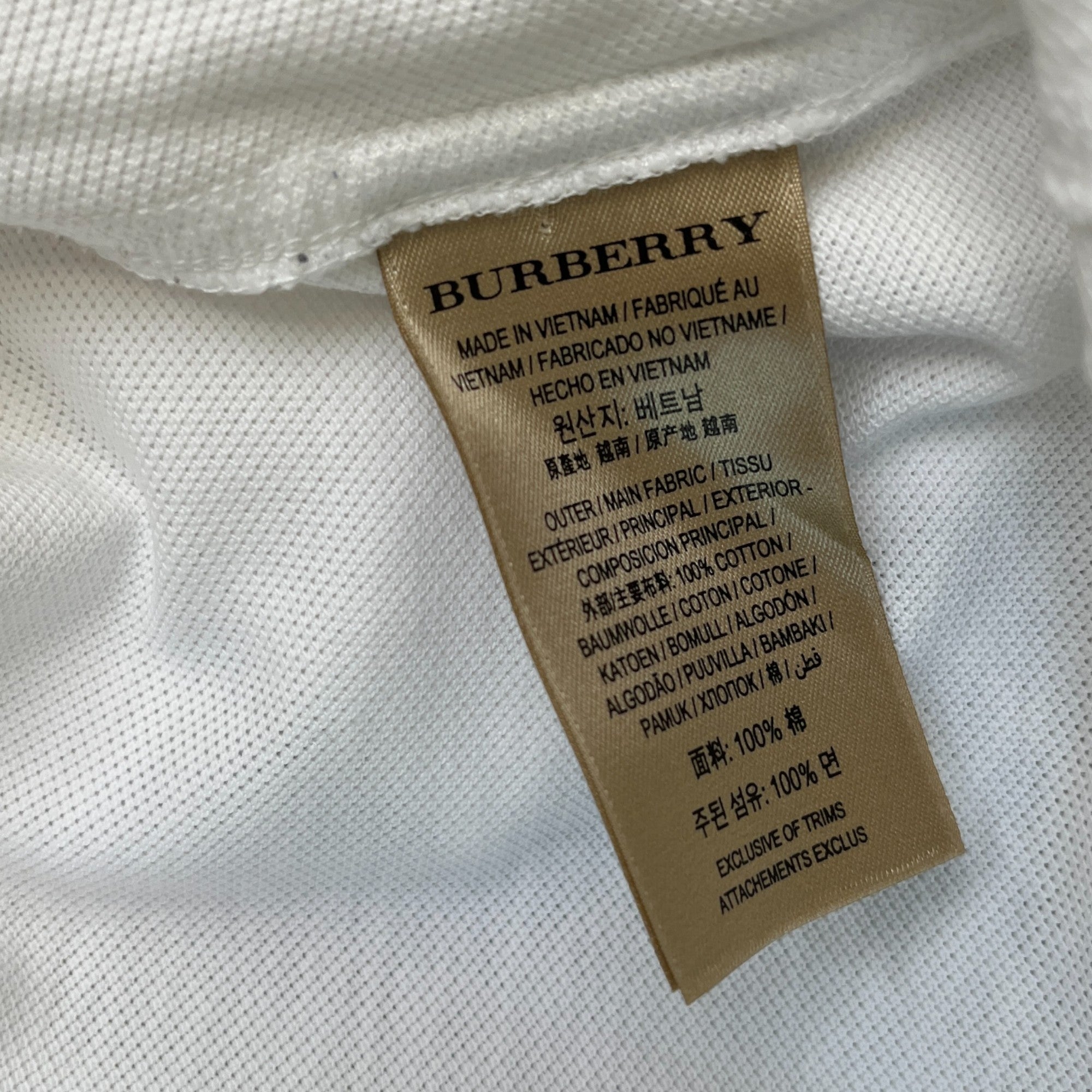 Men's Embroidered Logo Polo Shirt White Size S