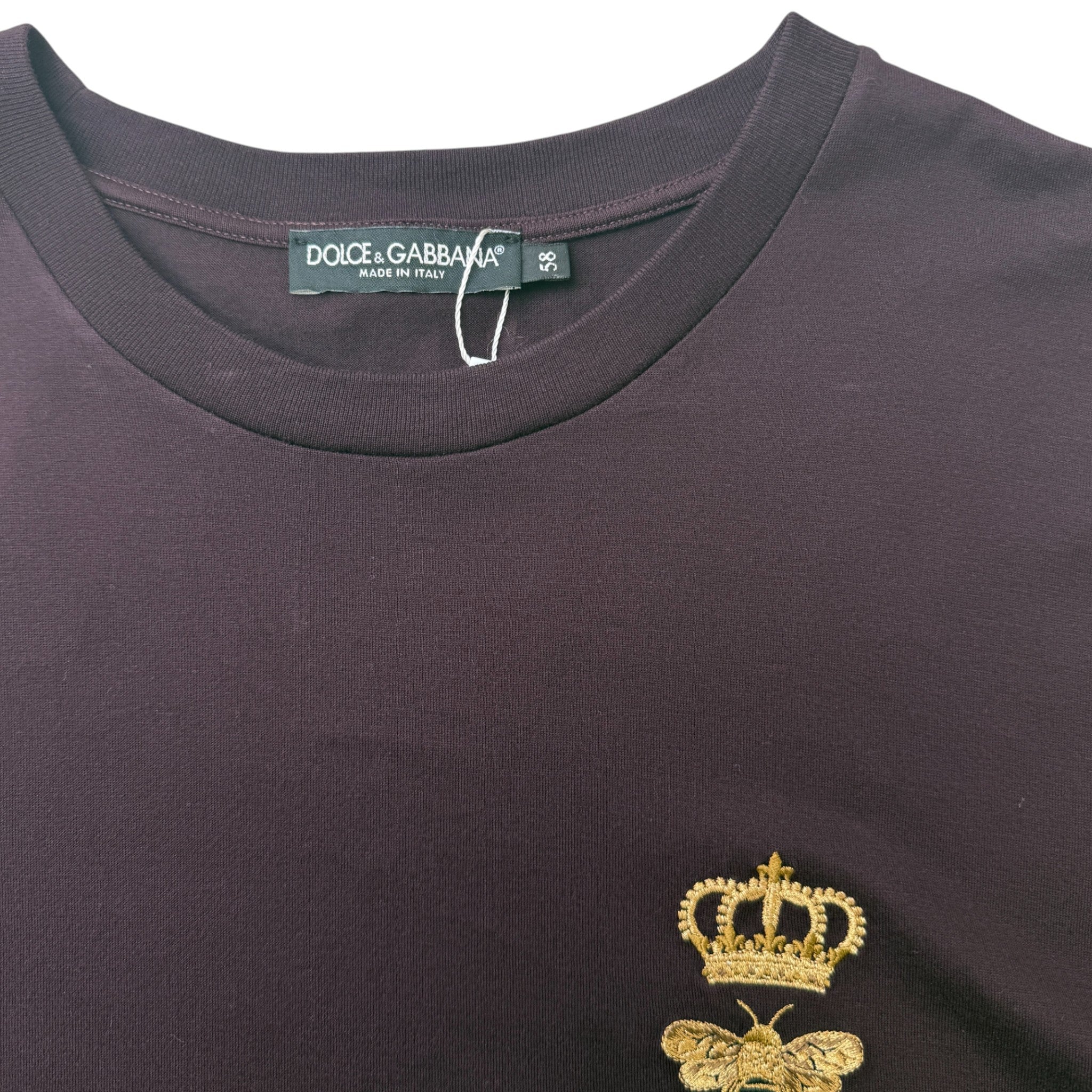 Men's Bee Crown Logo T-Shirt Burgundy Size XXXL