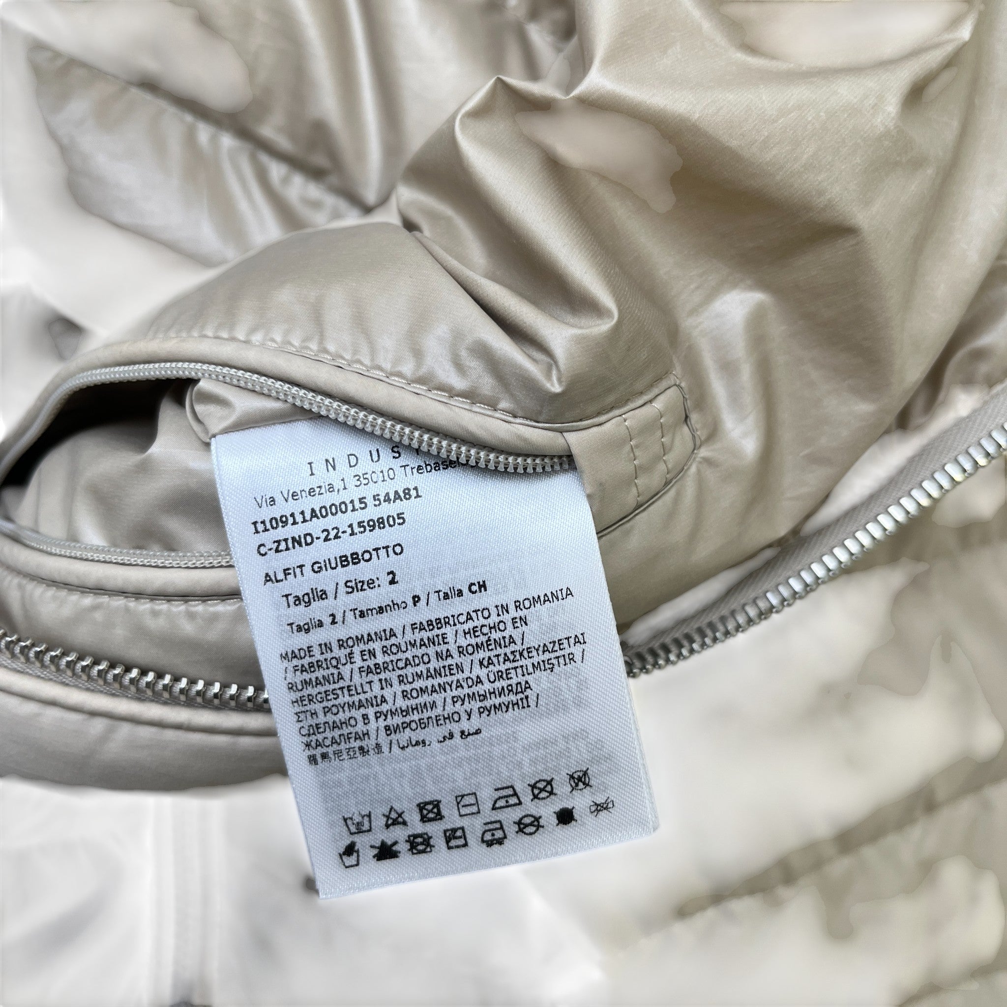 Men's Alfit Down Jacket Beige Size 2 / M