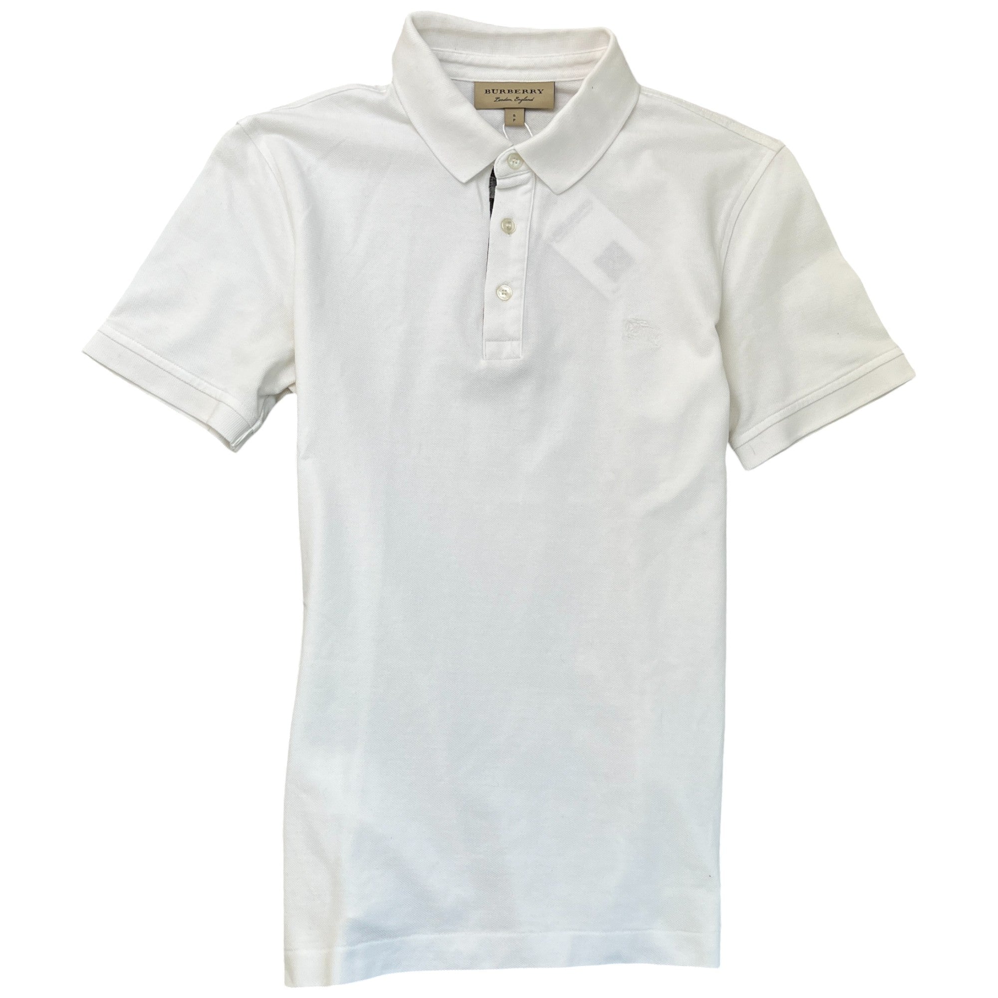 Men's Embroidered Logo Polo Shirt White Size S