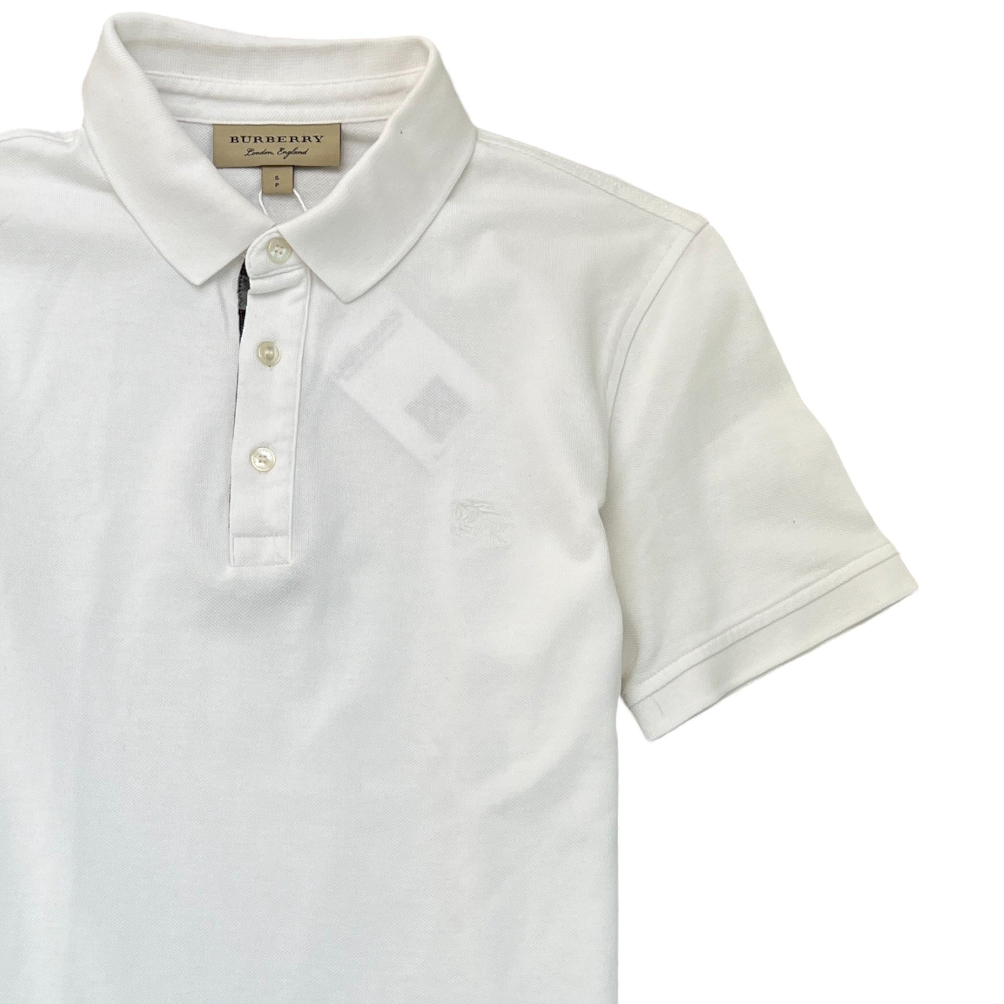 Men's Embroidered Logo Polo Shirt White Size S