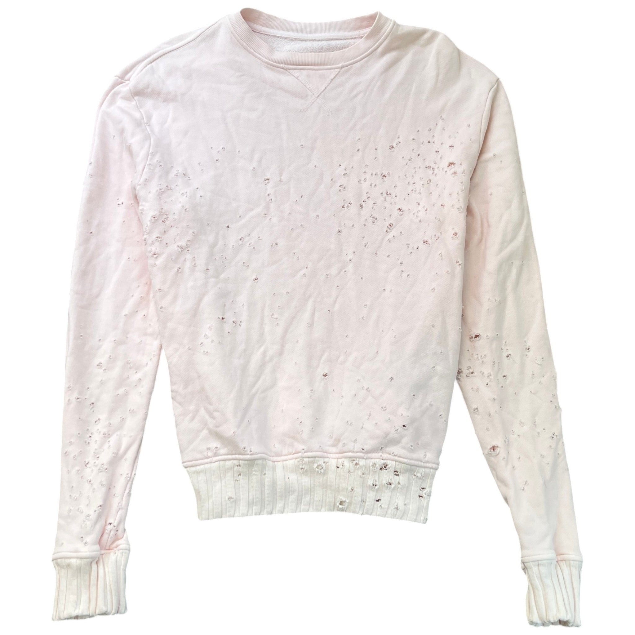 Men's Distressed Sweatshirt Pink Size XS