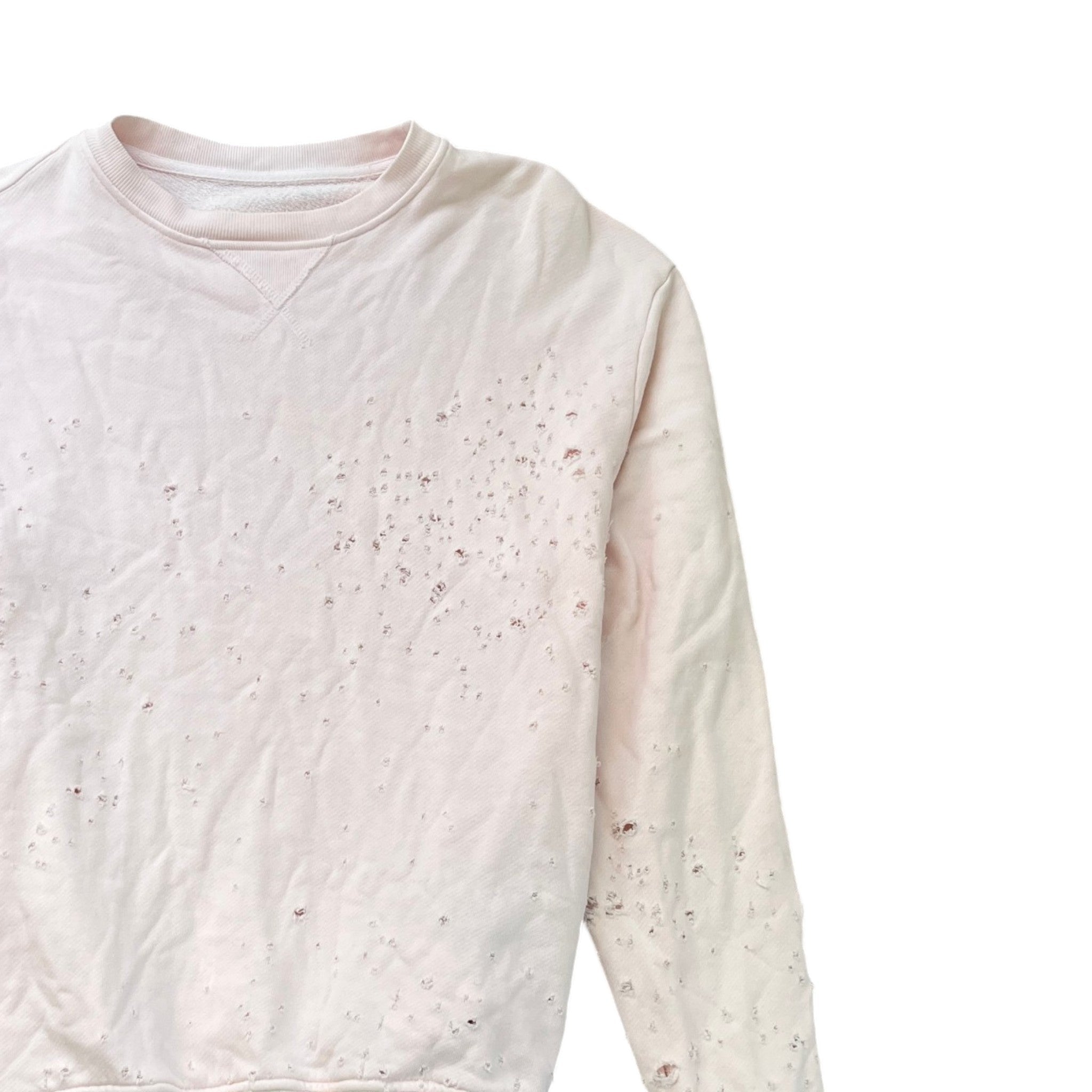 Men's Distressed Sweatshirt Pink Size XS