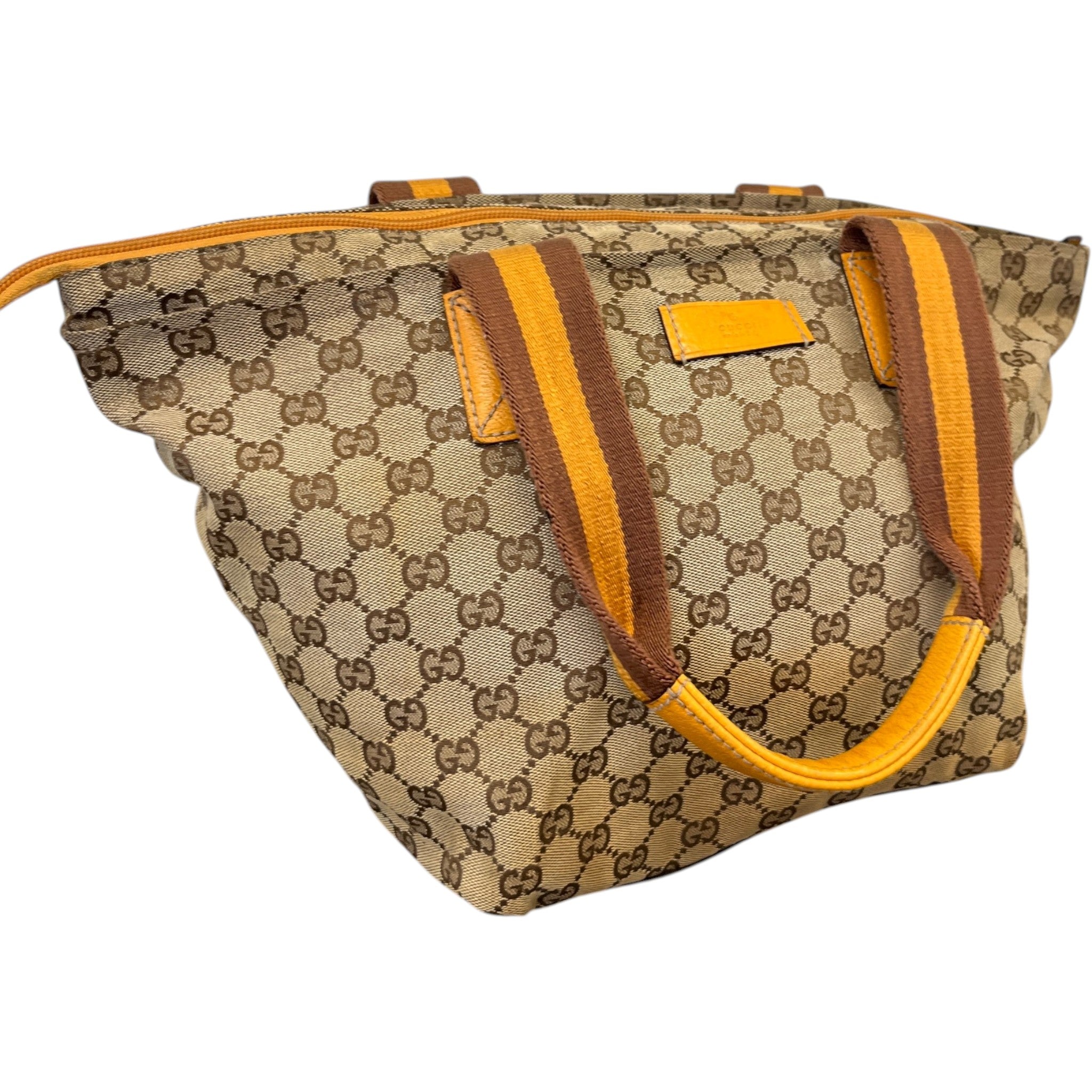 Women's Gg Canvas Web Tote Bag Beige