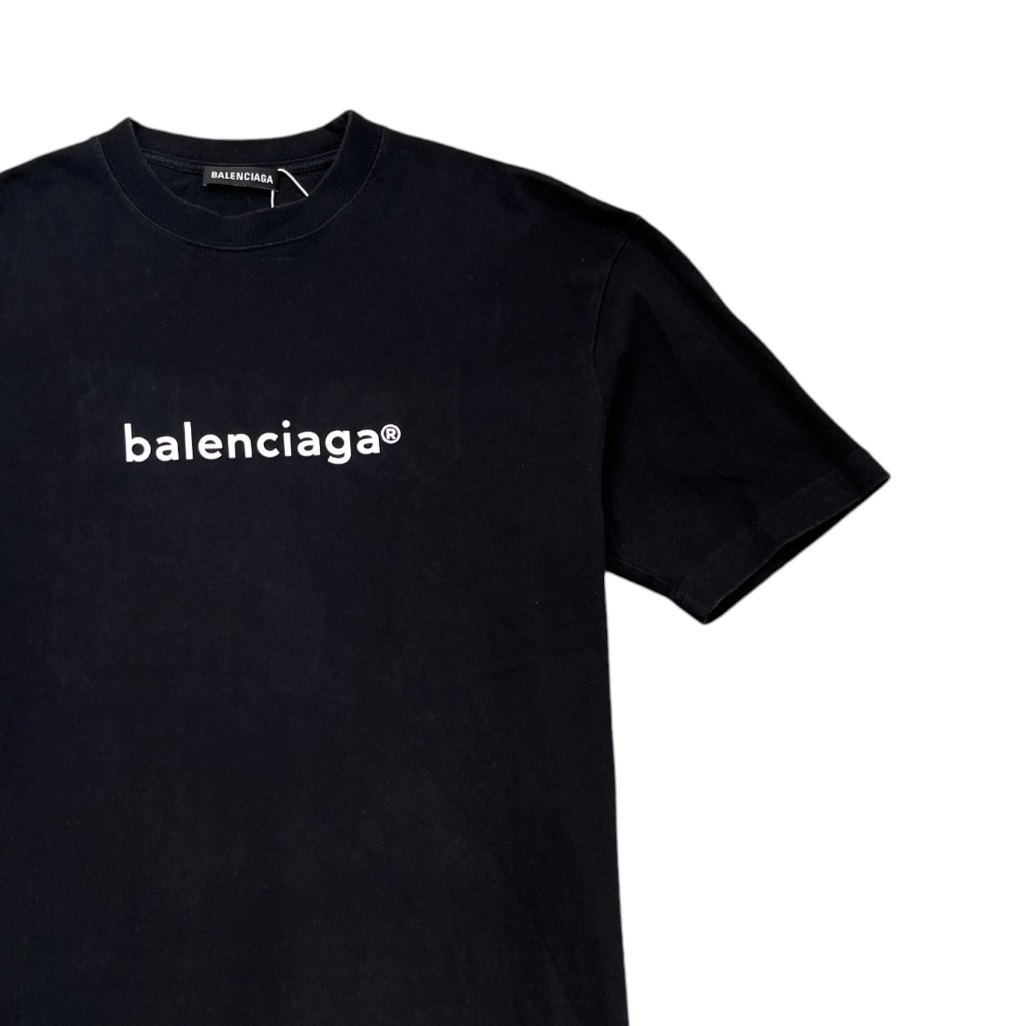 Men's Logo Print T-Shirt Black Size XXS