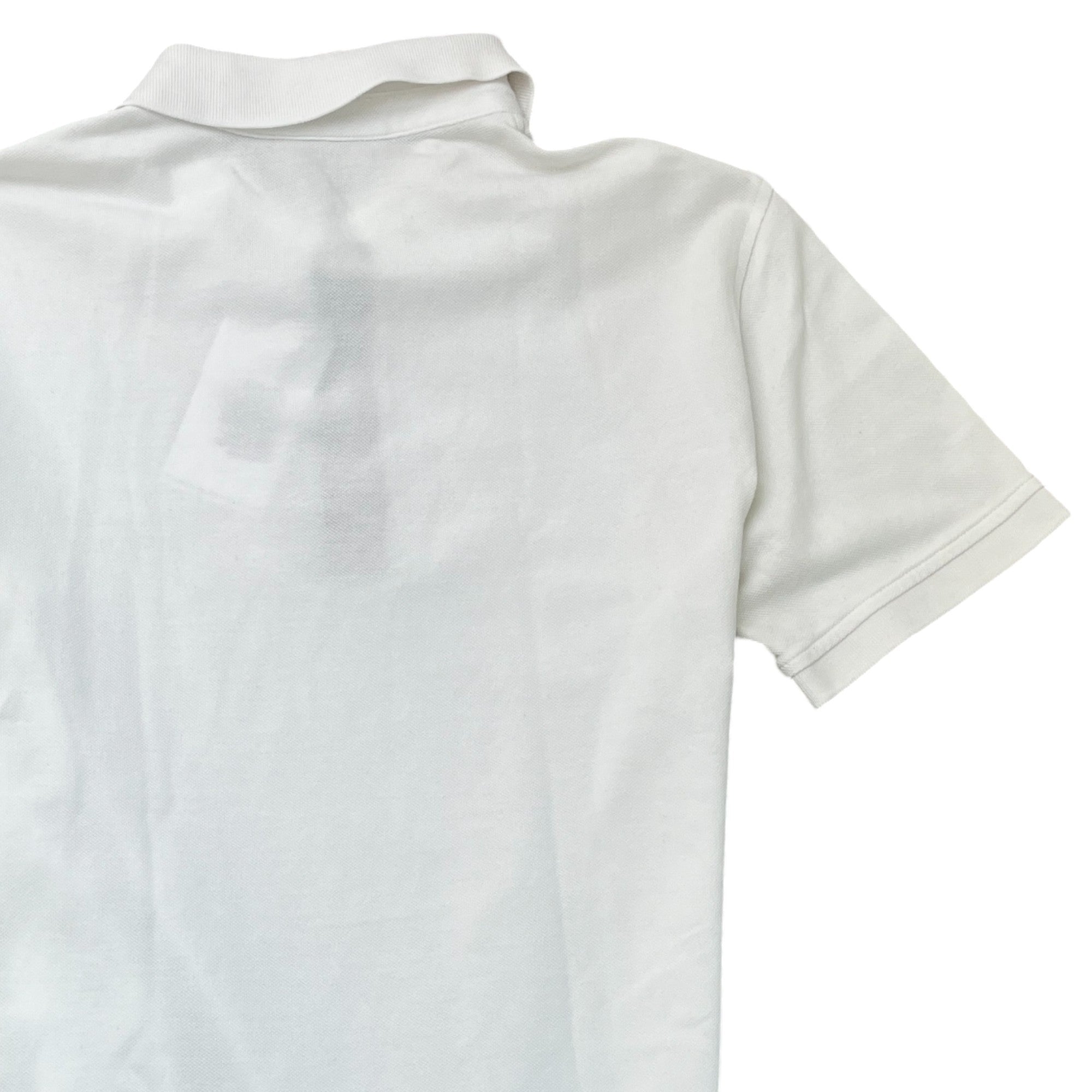 Men's Embroidered Logo Polo Shirt White Size S