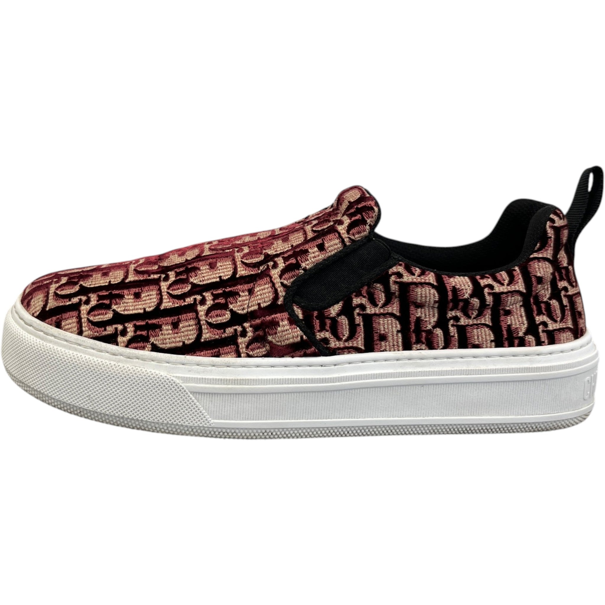 Women's Slip On Oblique Low Trainers Burgundy Size EU 39 / UK 6