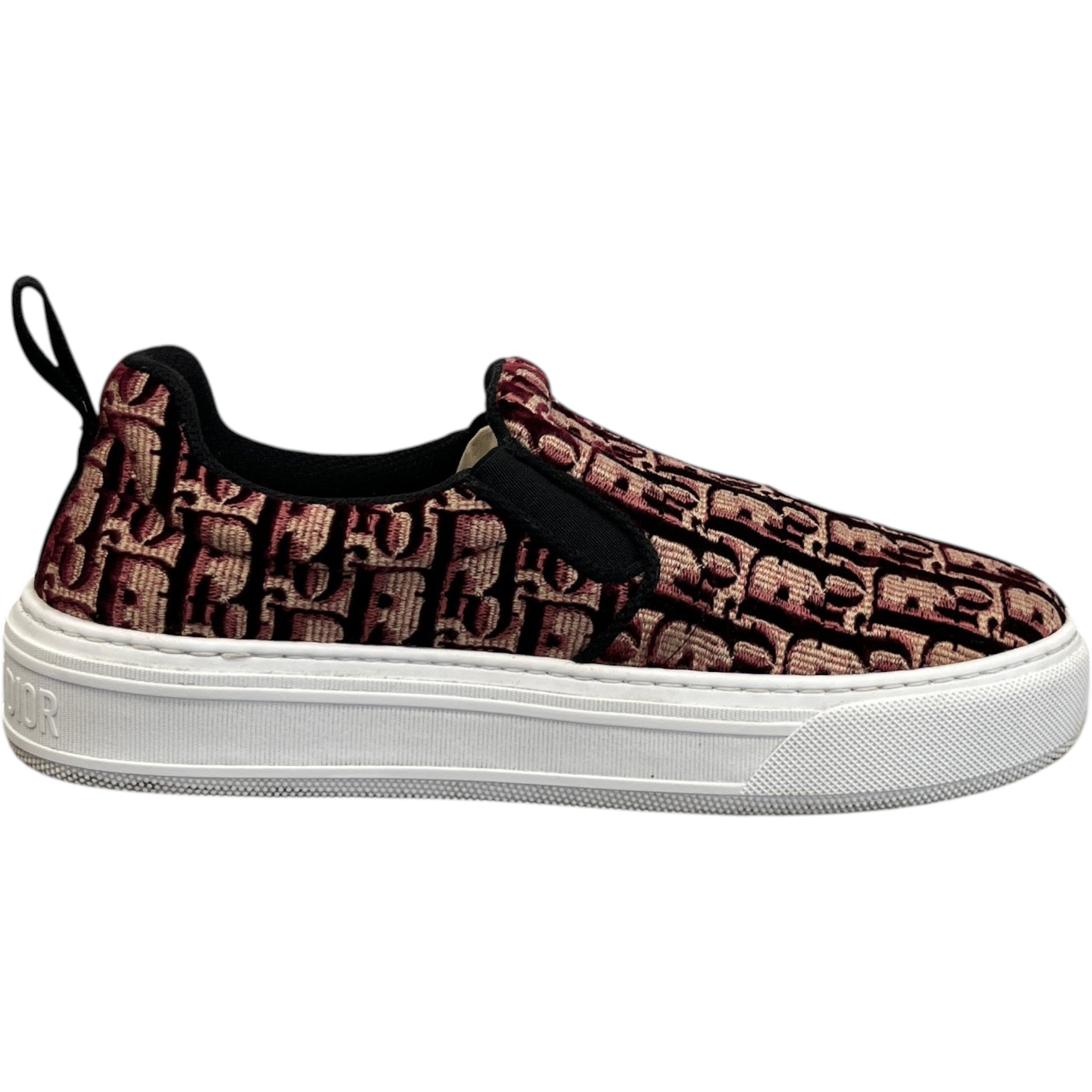 Women's Slip On Oblique Low Trainers Burgundy Size EU 39 / UK 6