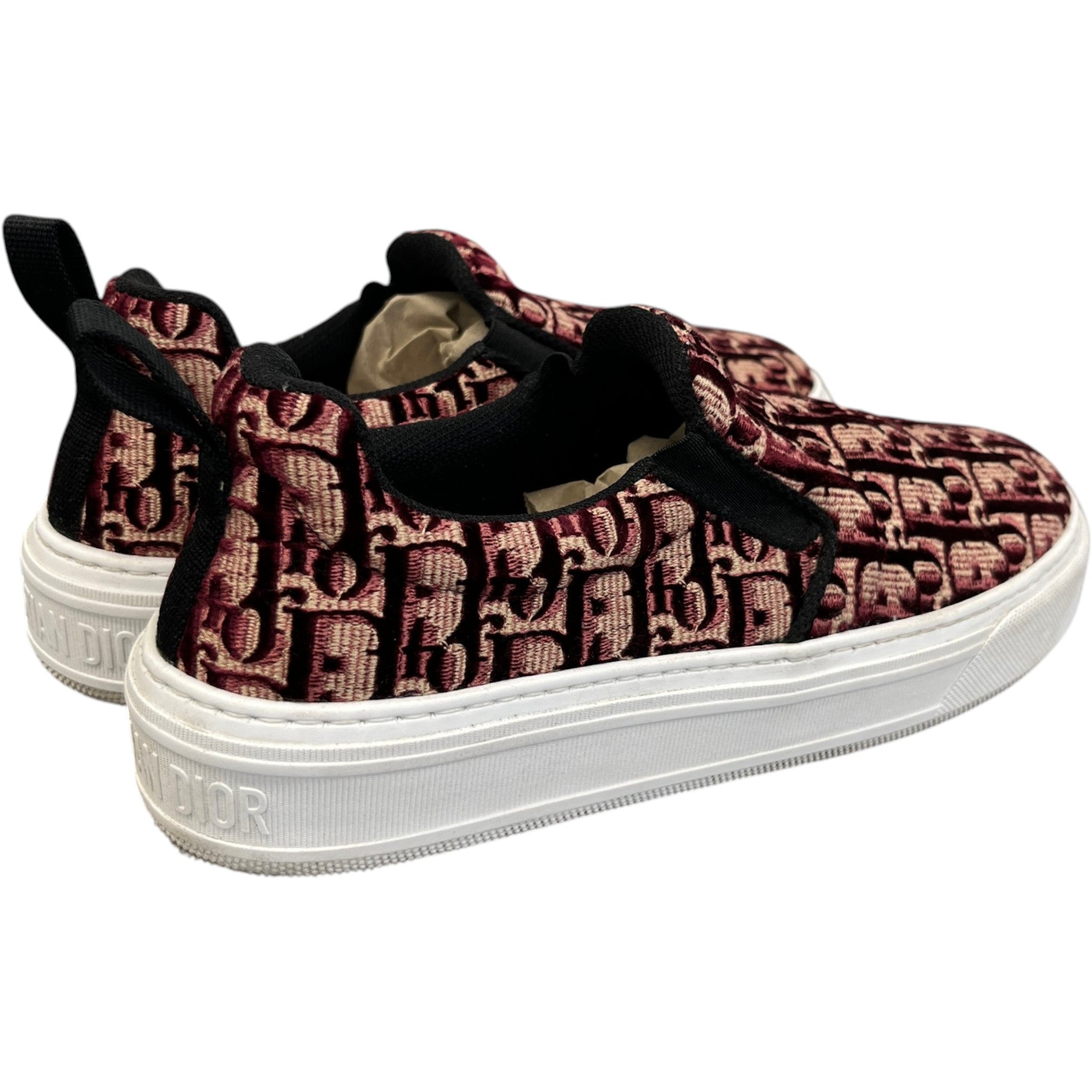 Women's Slip On Oblique Low Trainers Burgundy Size EU 39 / UK 6