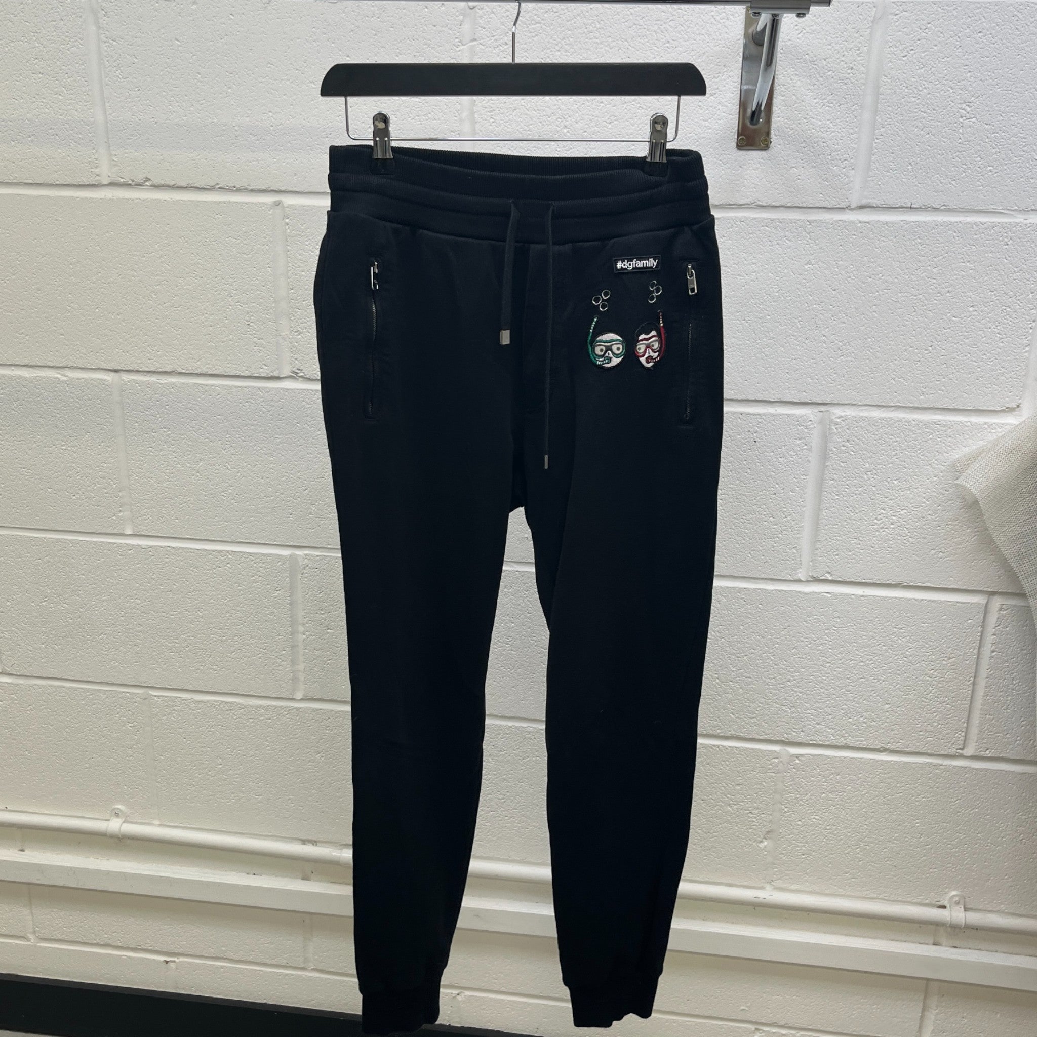 Men's Embroidered Logo Joggers Black Size IT 44 / UK 28