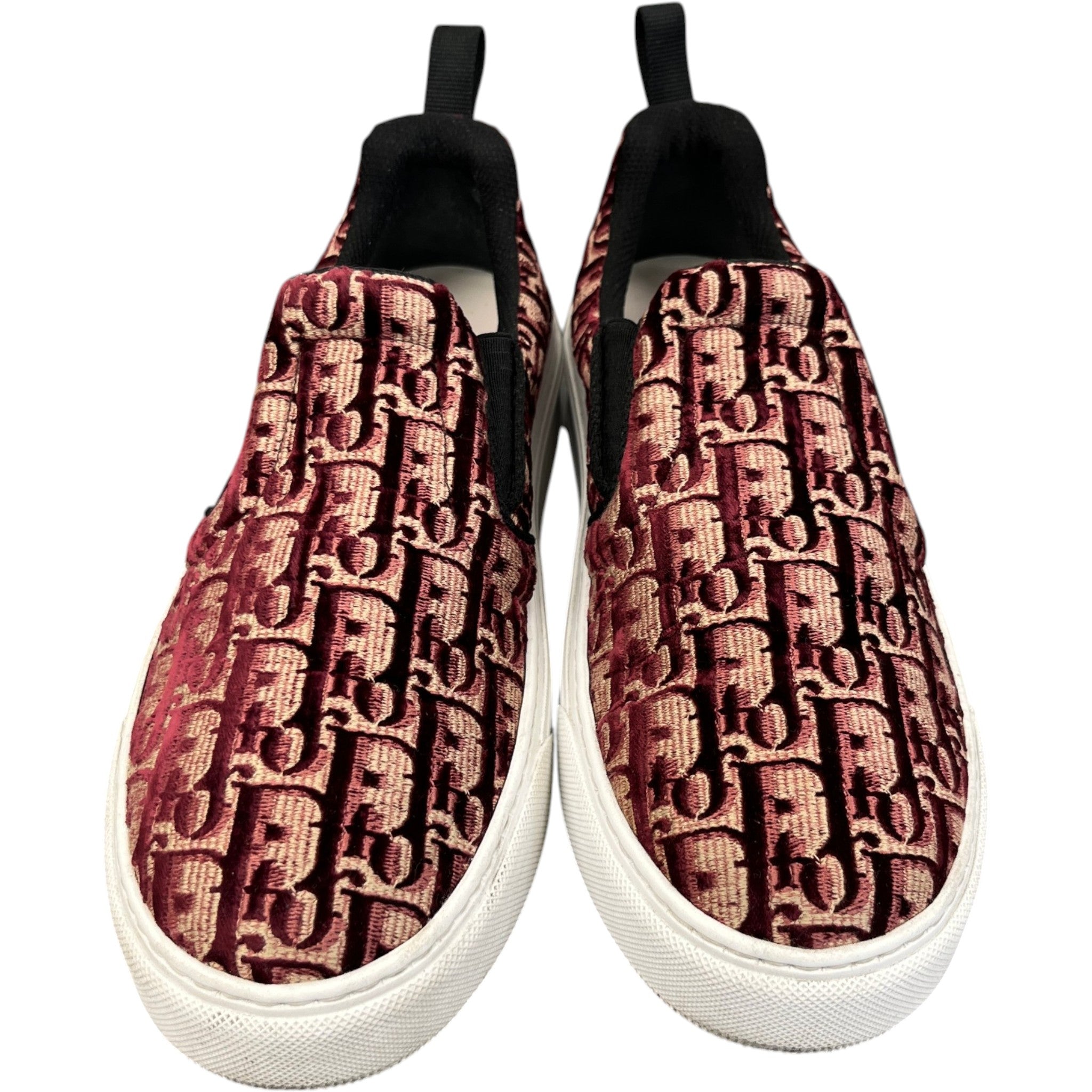 Women's Slip On Oblique Low Trainers Burgundy Size EU 39 / UK 6