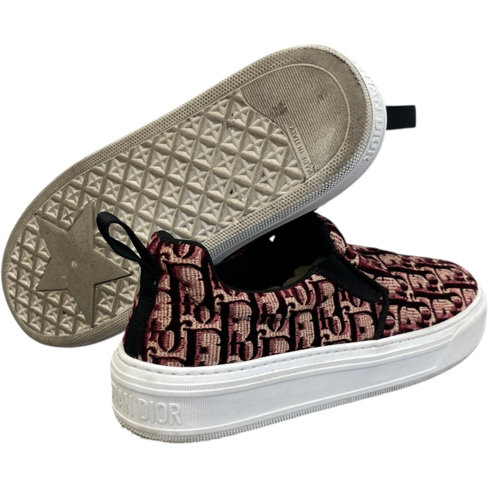 Women's Slip On Oblique Low Trainers Burgundy Size EU 39 / UK 6