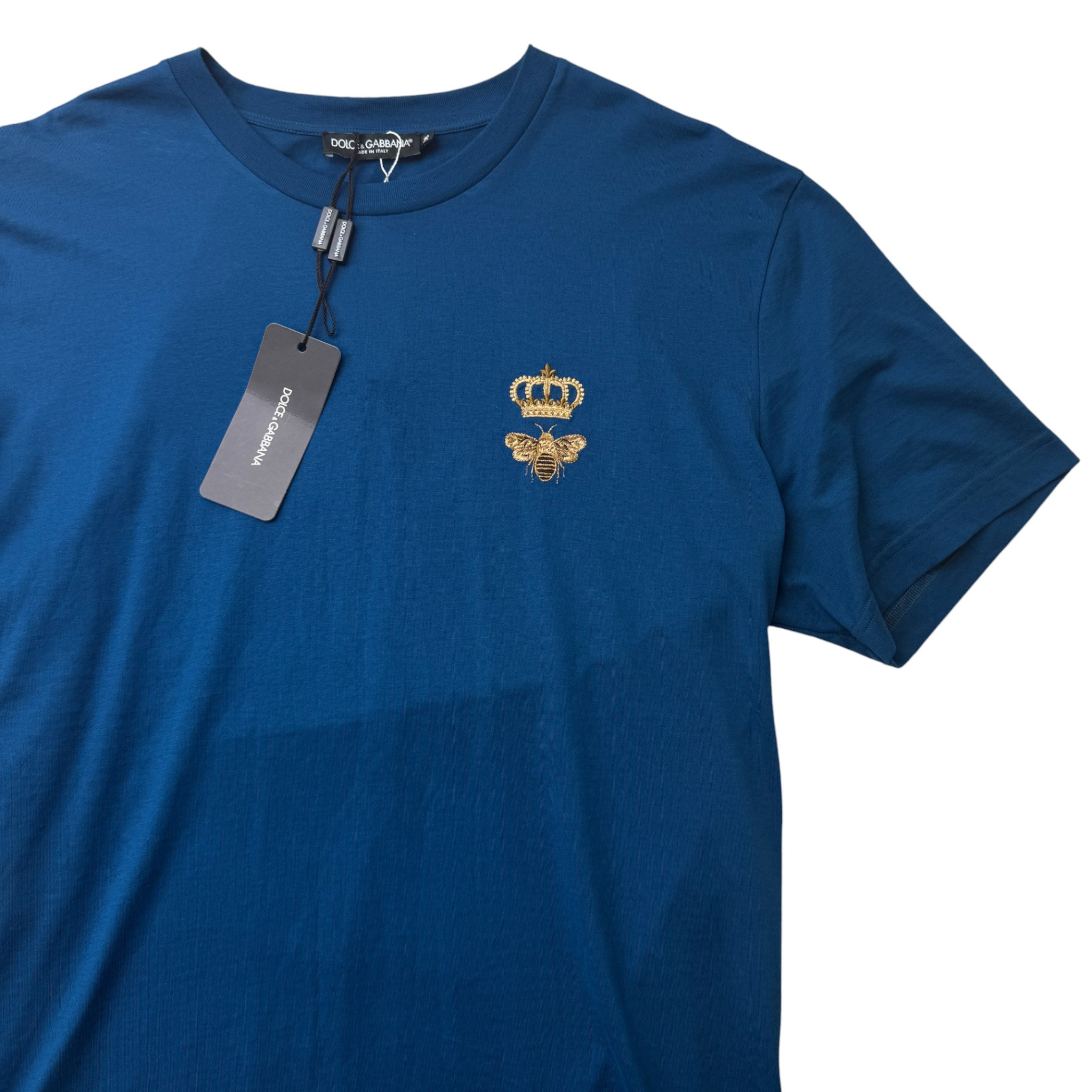 Men's Bee Crown Logo T-Shirt Blue Size XXXL