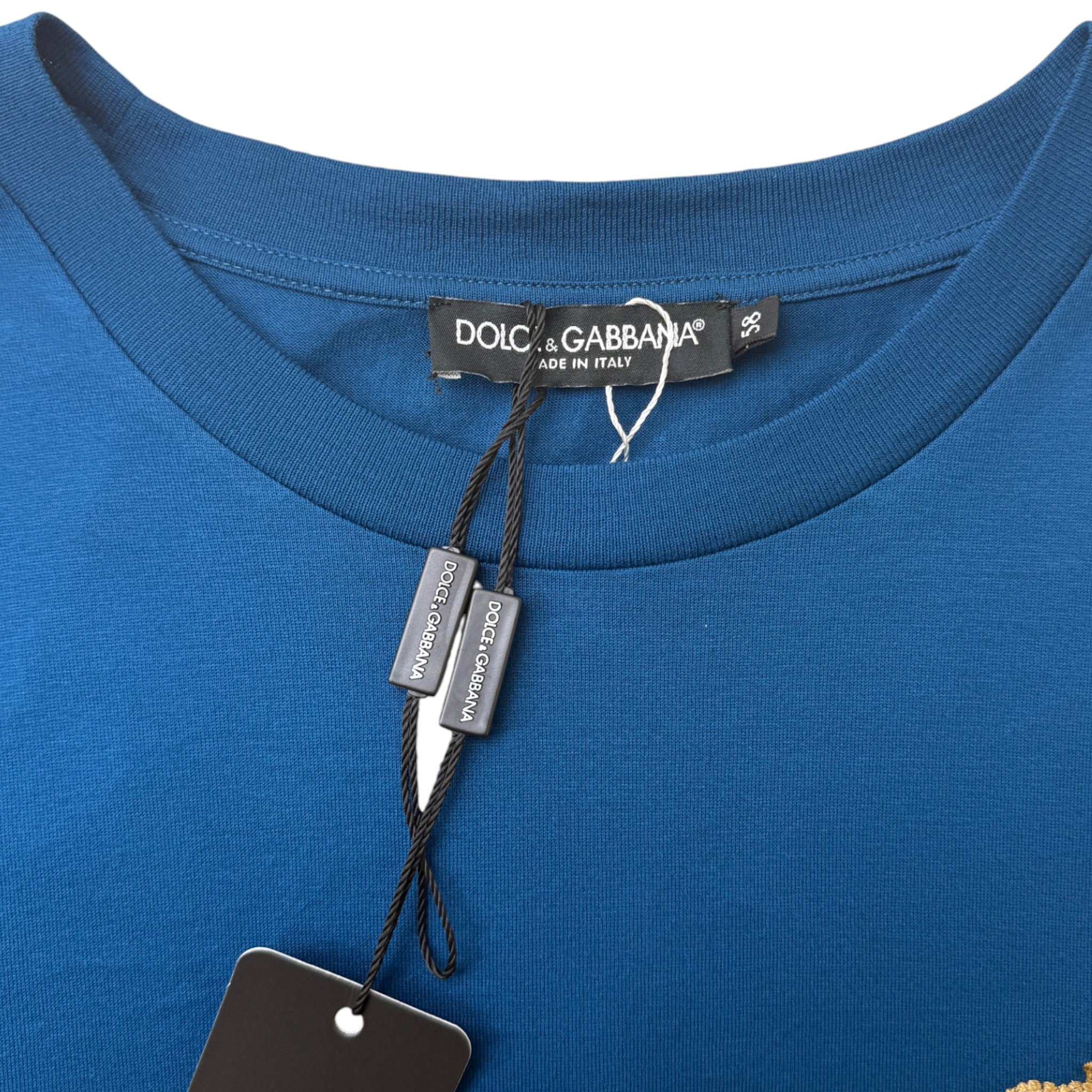 Men's Bee Crown Logo T-Shirt Blue Size XXXL