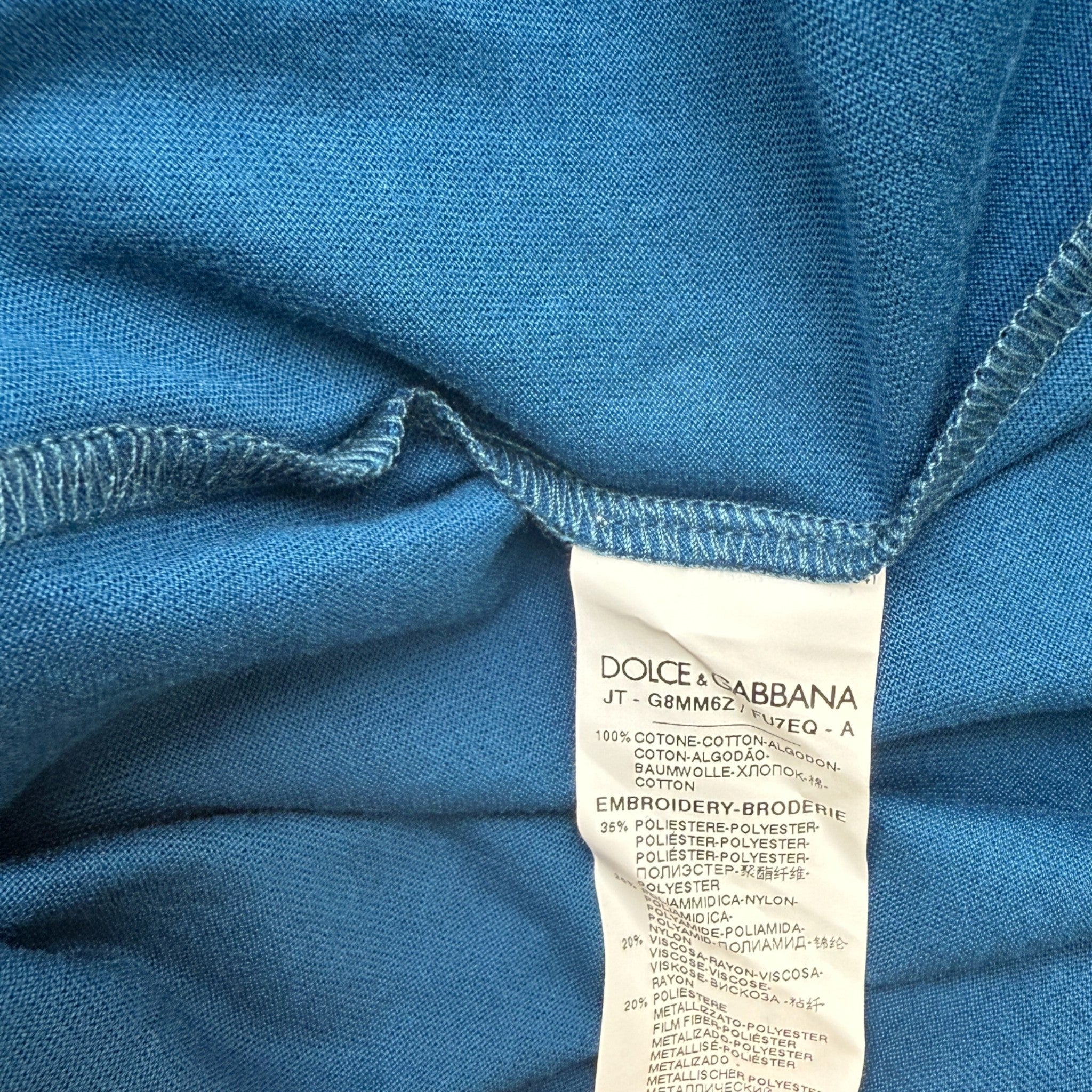 Men's Bee Crown Logo T-Shirt Blue Size XXXL