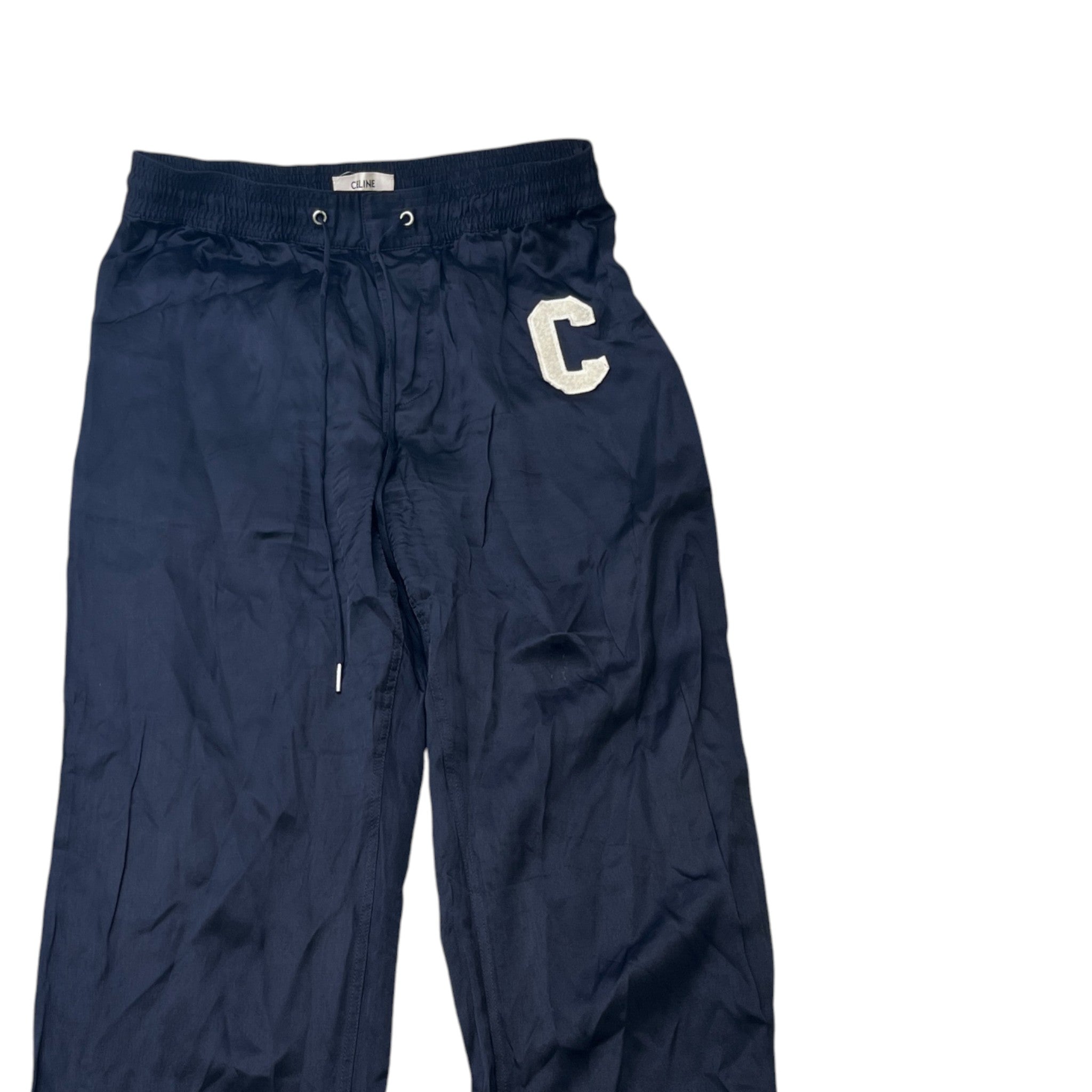 Women's C Logo Stripe Joggers Navy Size Waist 38"