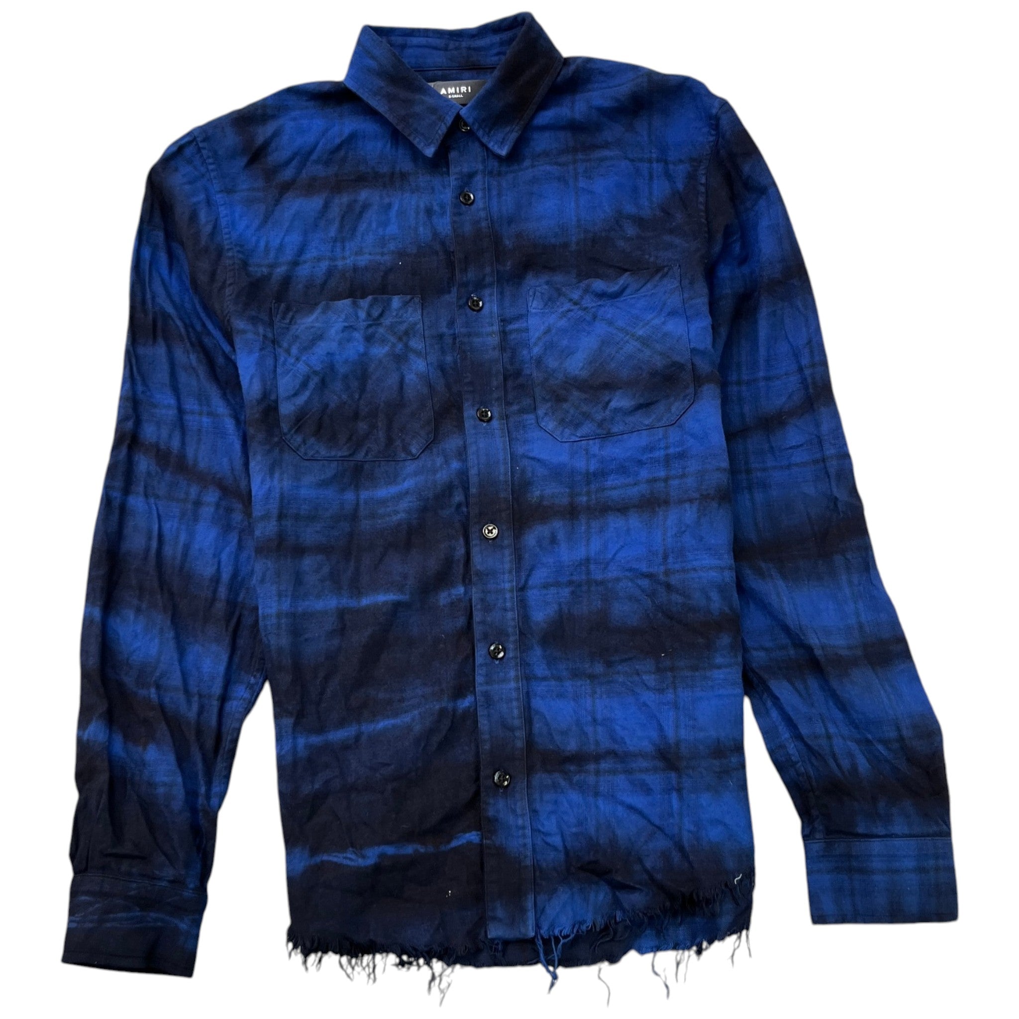 Women's Checkered Long Sleeve Shirt Navy Size XS