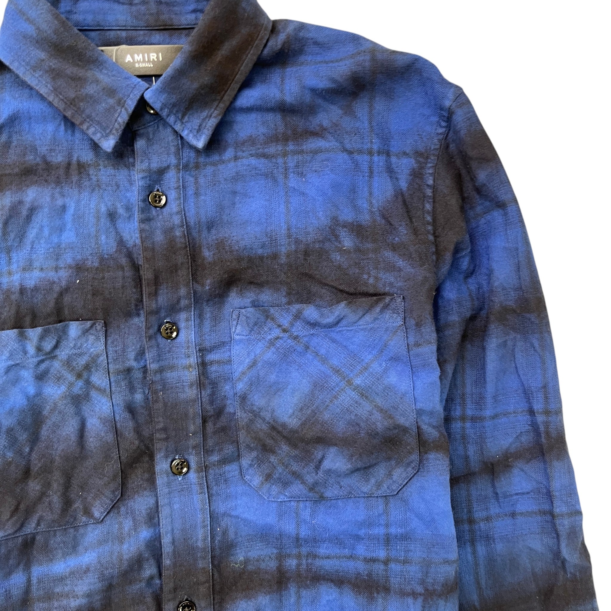 Women's Checkered Long Sleeve Shirt Navy Size XS
