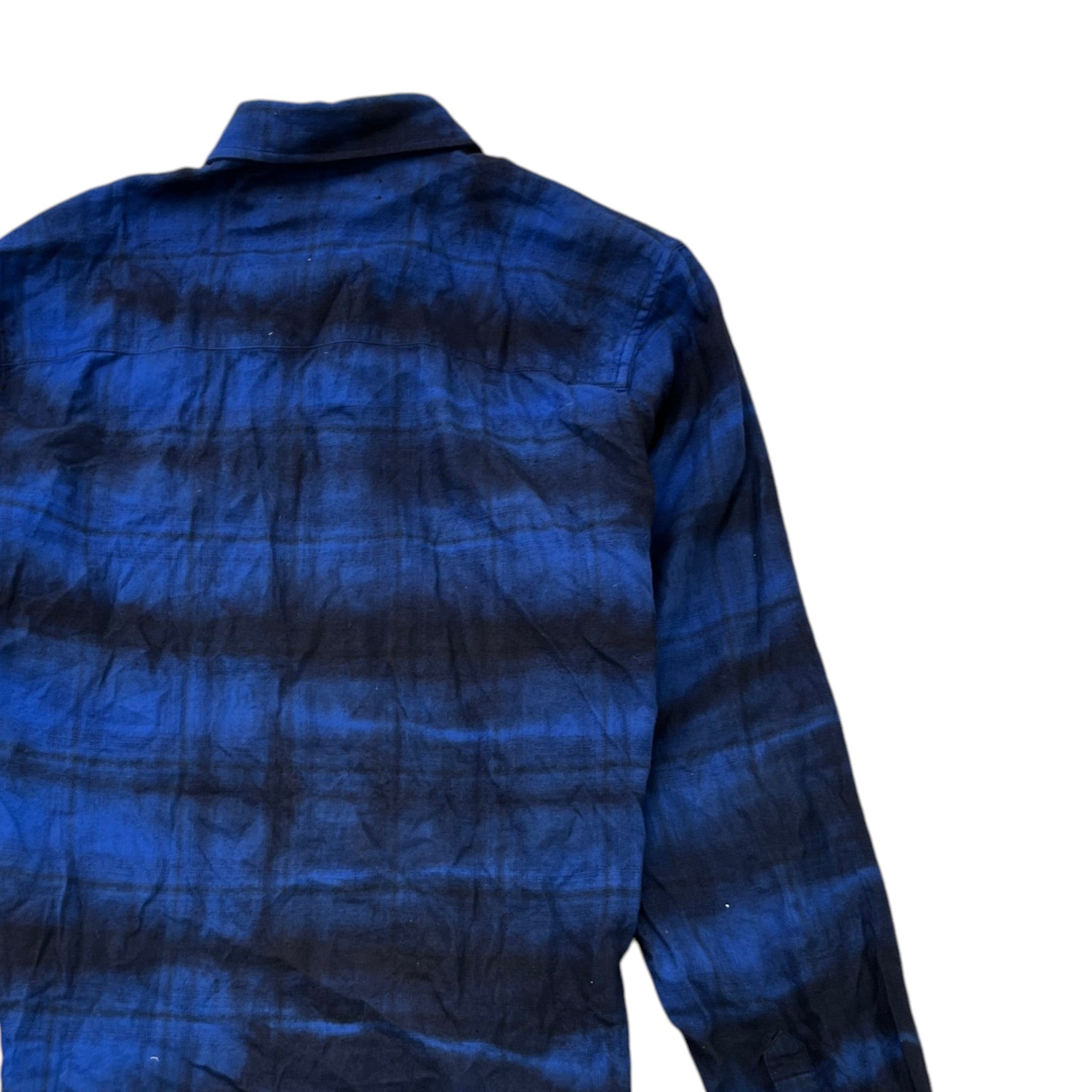 Women's Checkered Long Sleeve Shirt Navy Size XS
