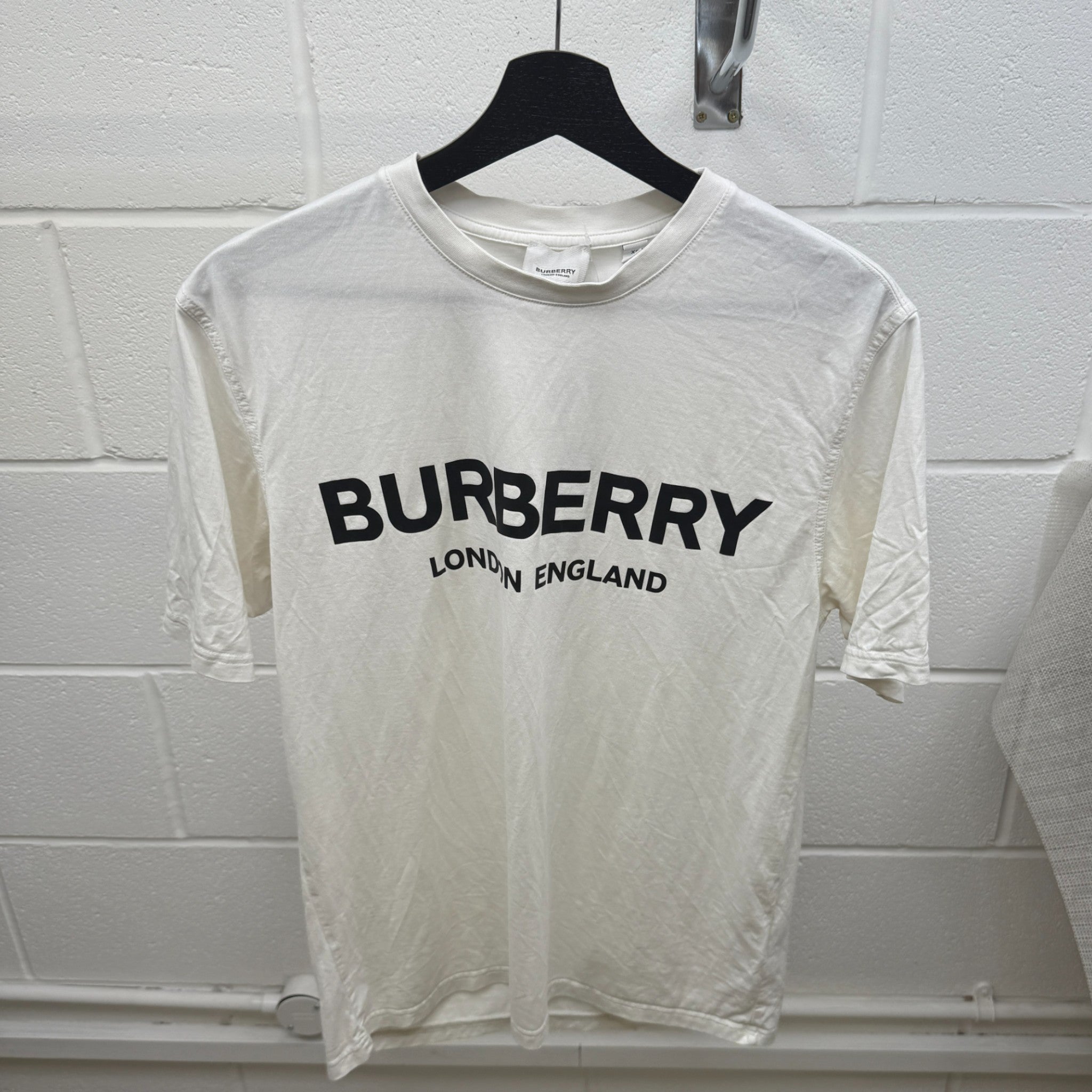 Men's Logo Print T-Shirt White Size XS