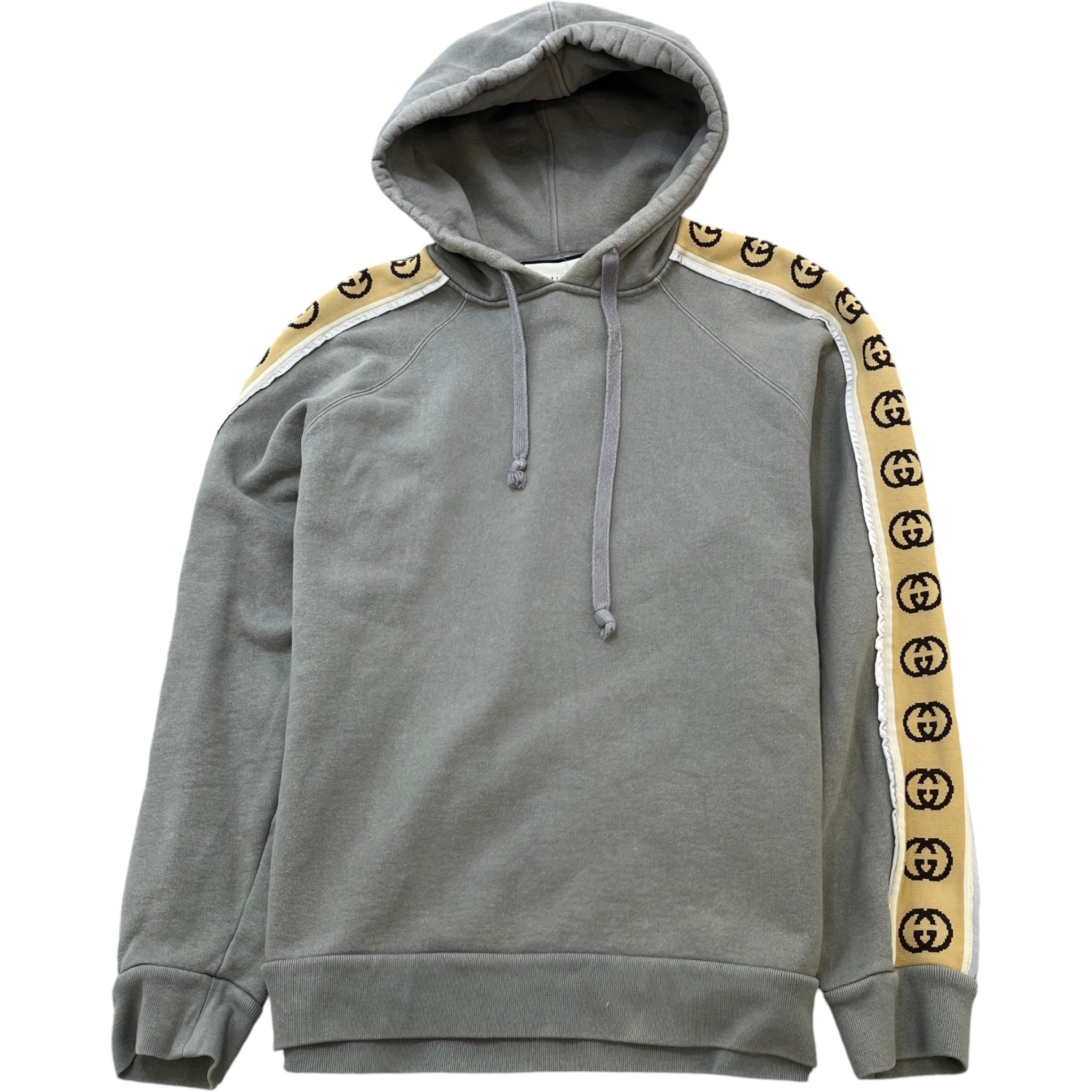 Men's Tape Logo Hoodie Grey Size S