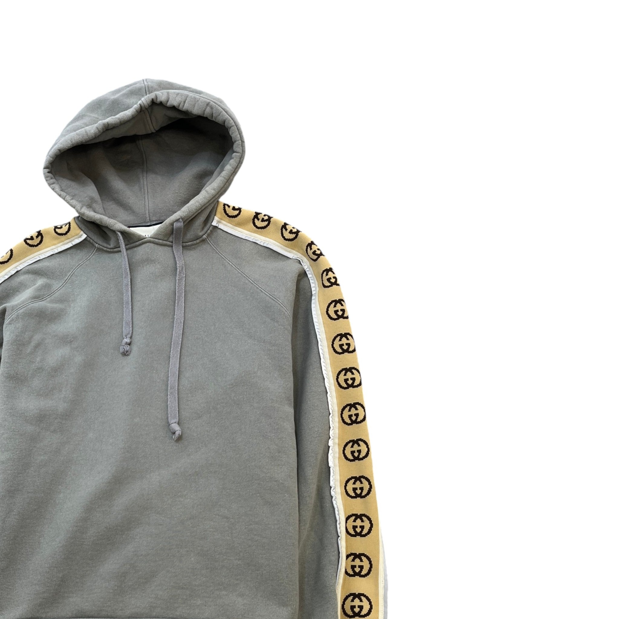 Men's Tape Logo Hoodie Grey Size S
