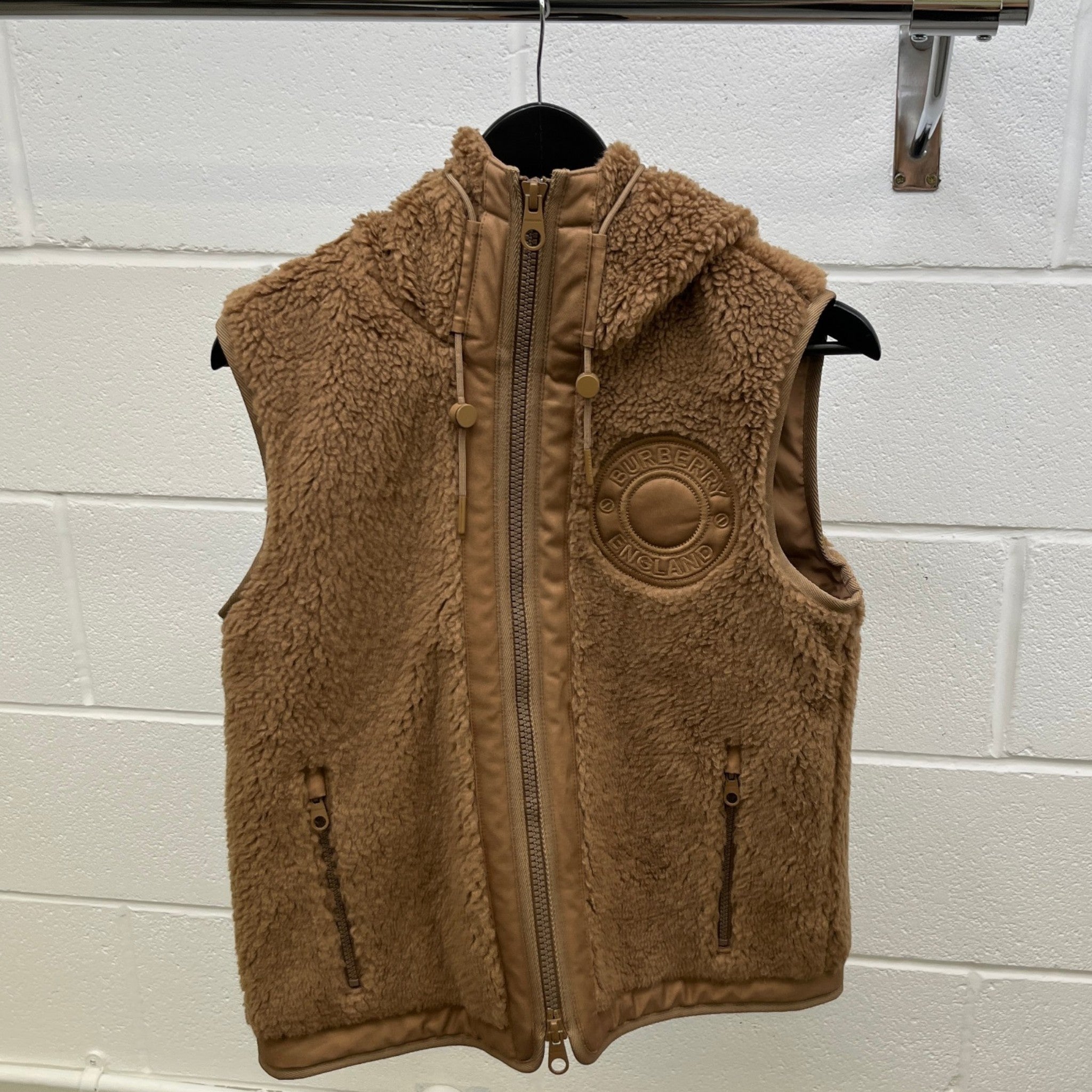 Women's Appliquéd Fleece Gilet Brown Size IT 38 / UK 6