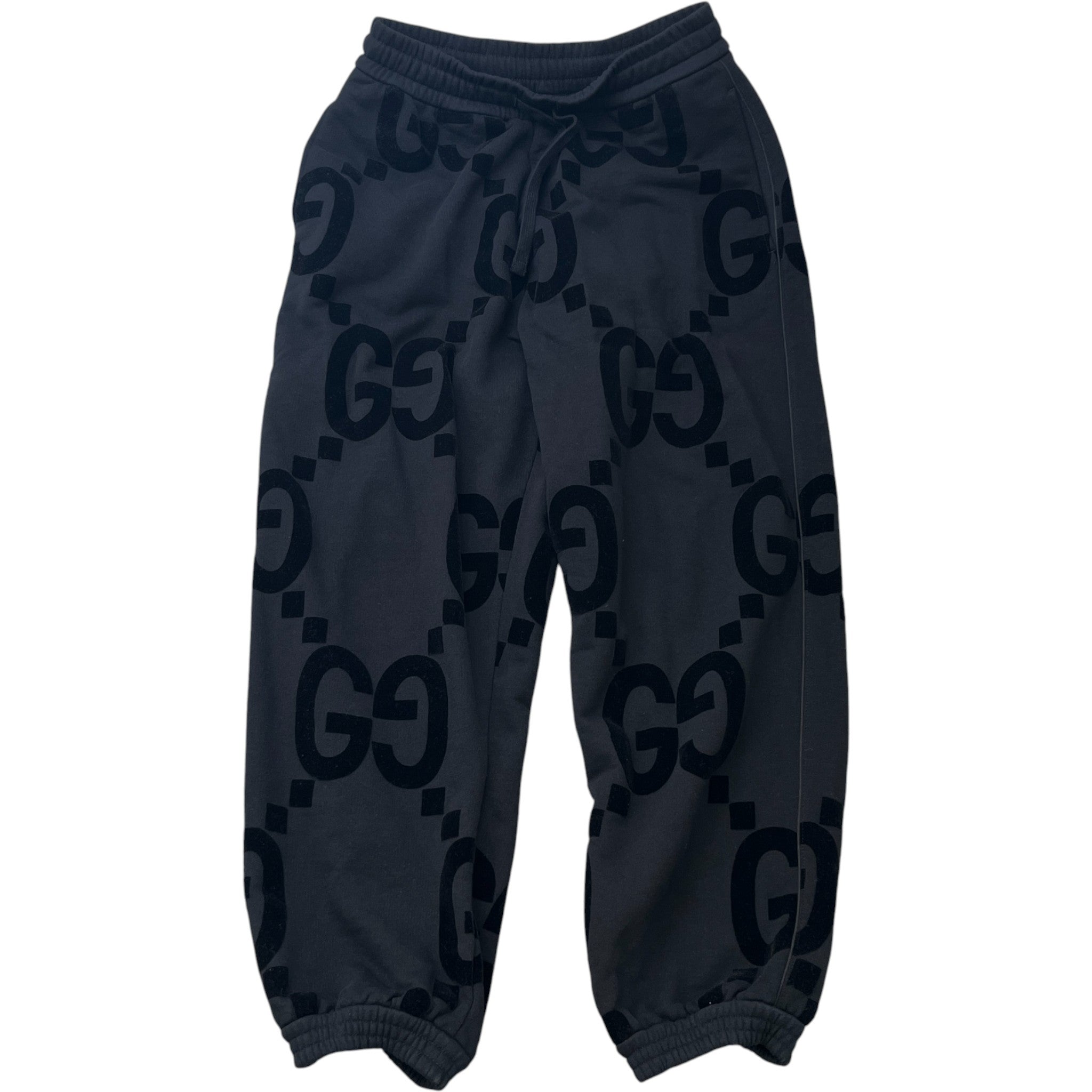 Men's Jumbo Gg Flocked Joggers Black Size XS