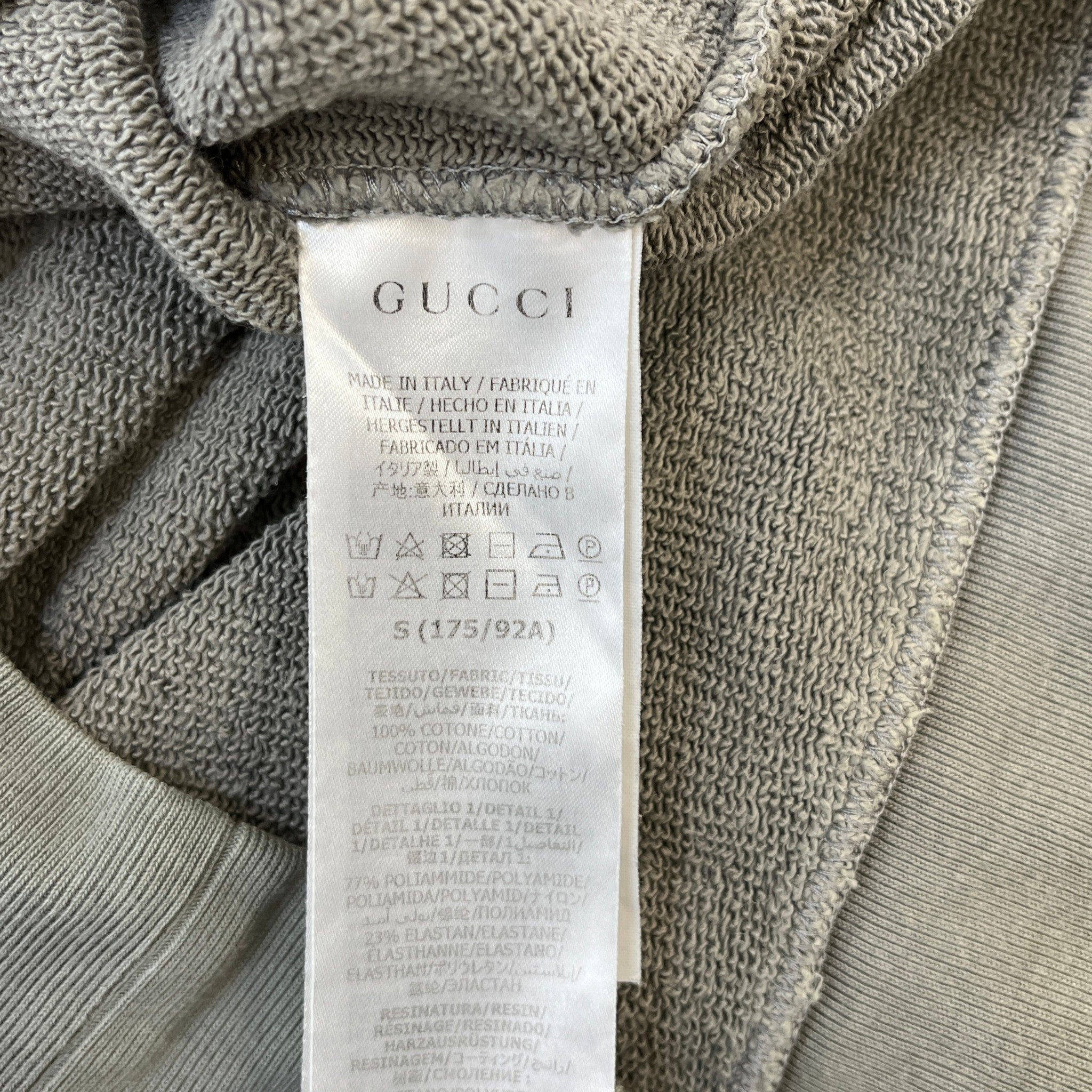 Men's Tape Logo Hoodie Grey Size S