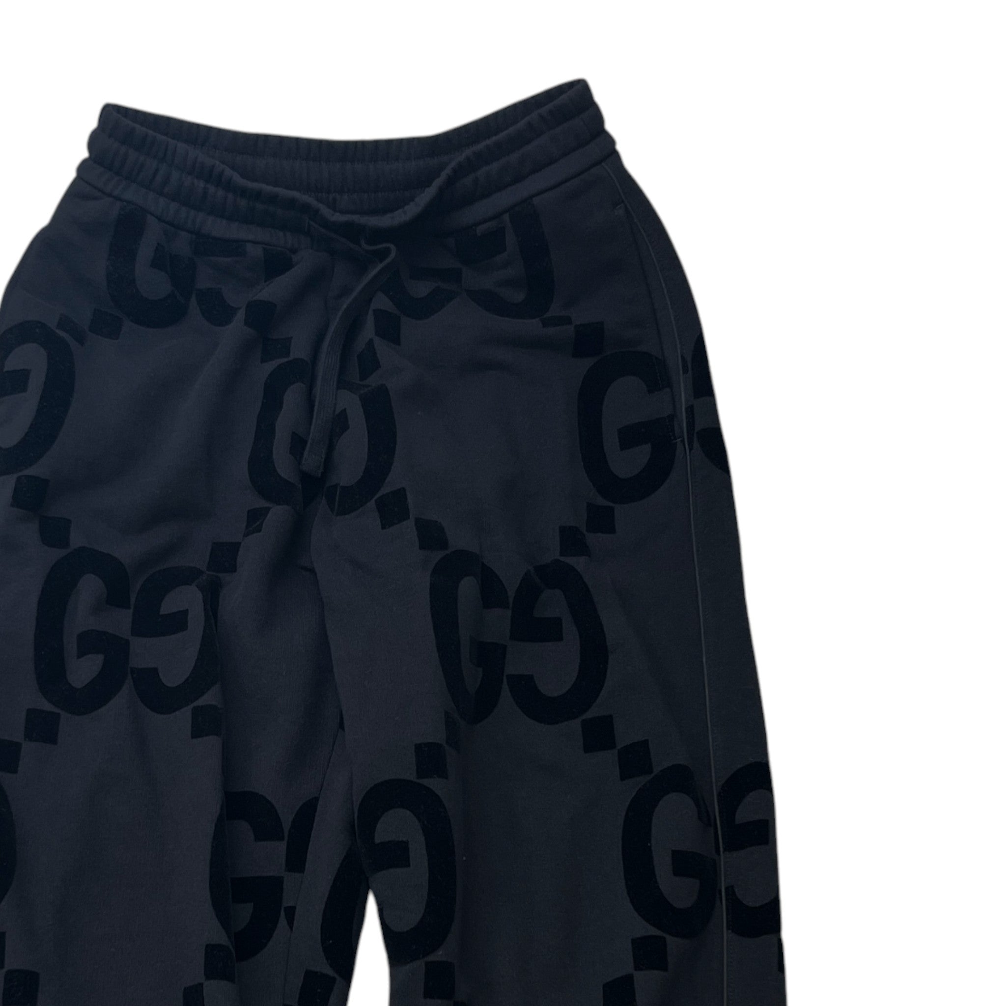 Men's Jumbo Gg Flocked Joggers Black Size XS