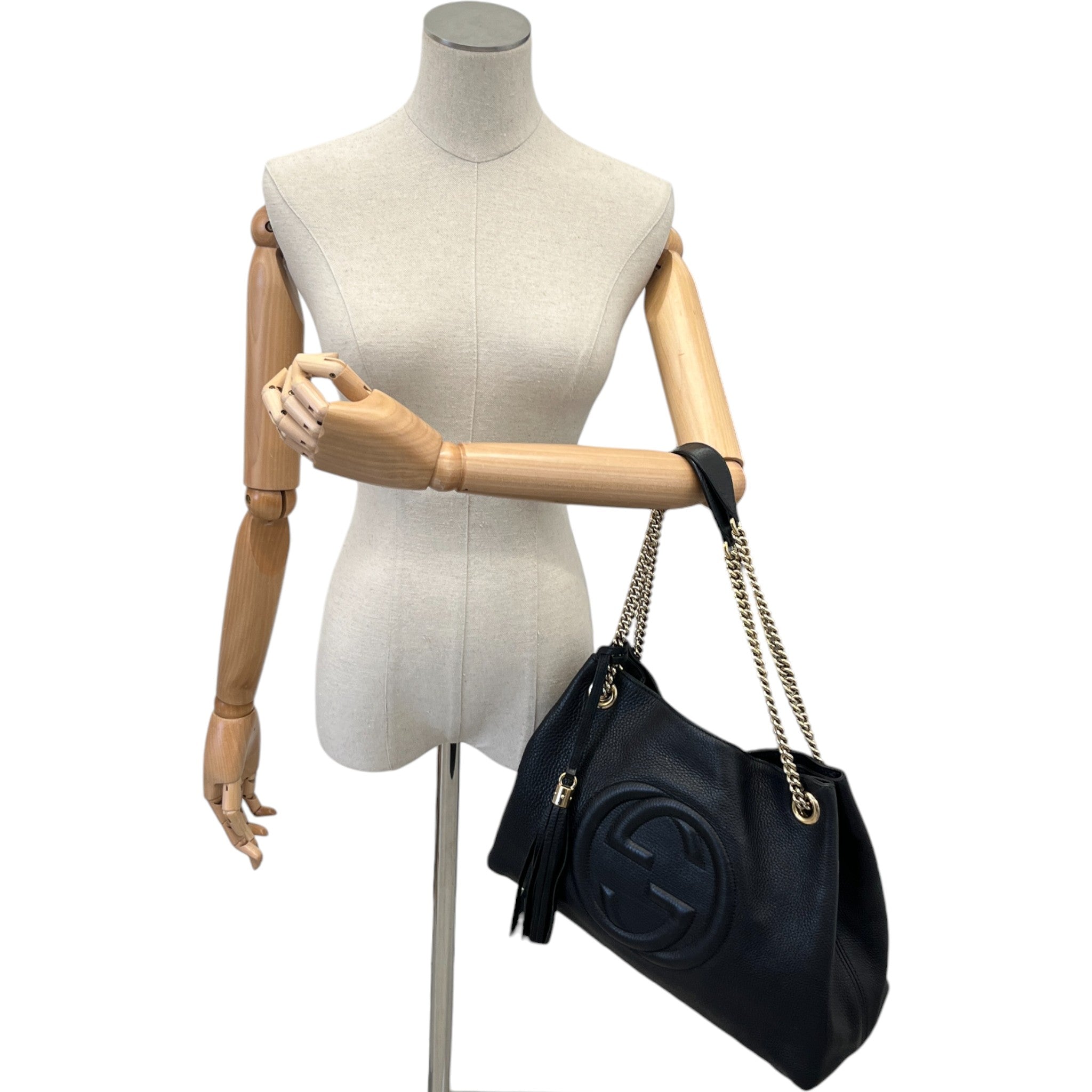 Women's Soho Chain Tote Handbag Black