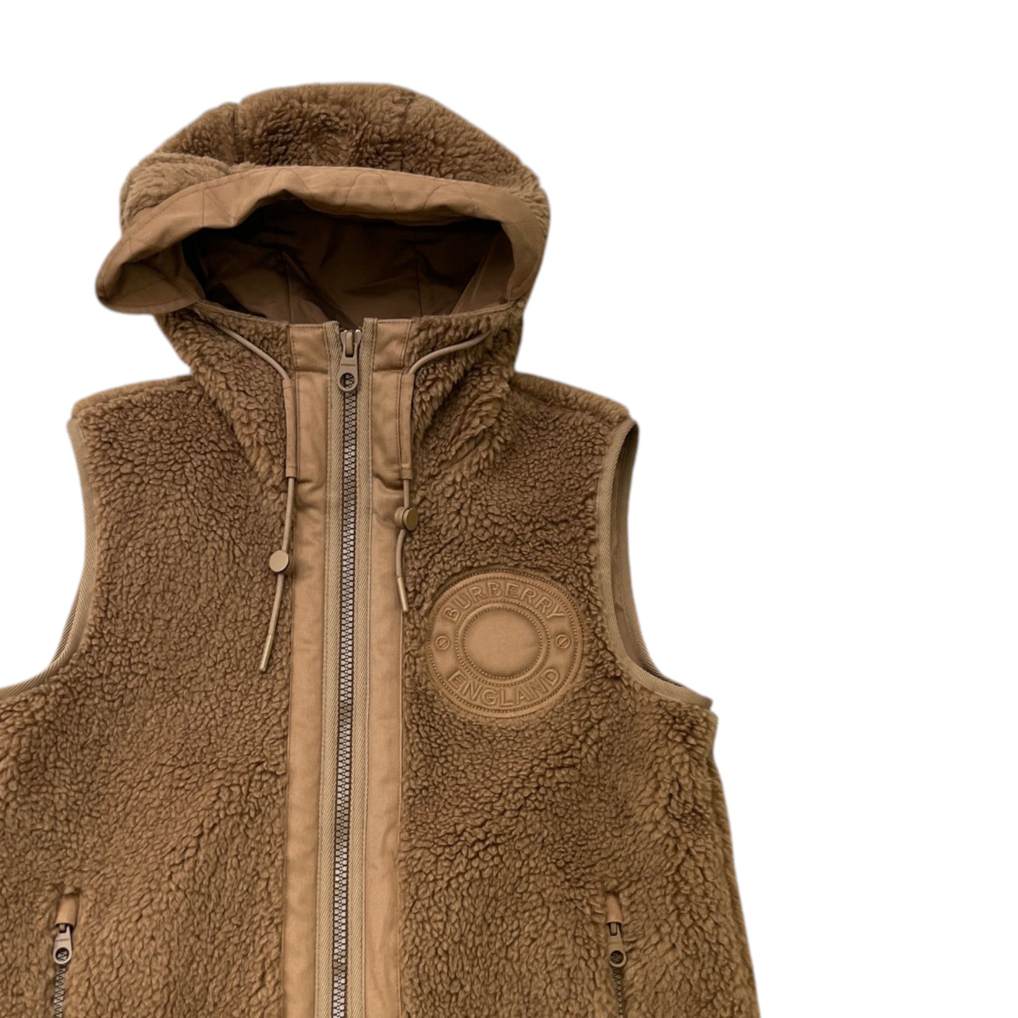 Women's Appliquéd Fleece Gilet Brown Size IT 38 / UK 6