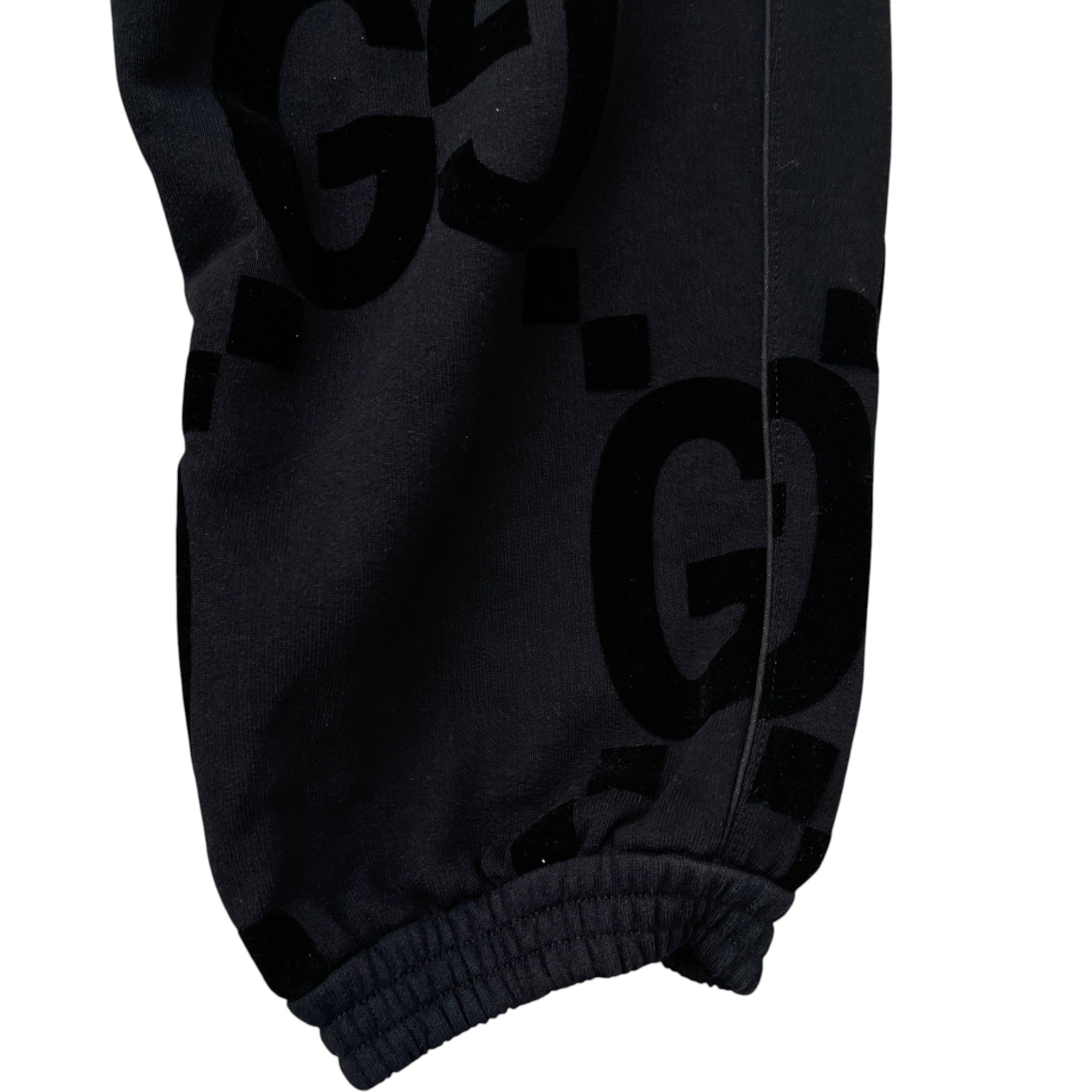 Men's Jumbo Gg Flocked Joggers Black Size XS