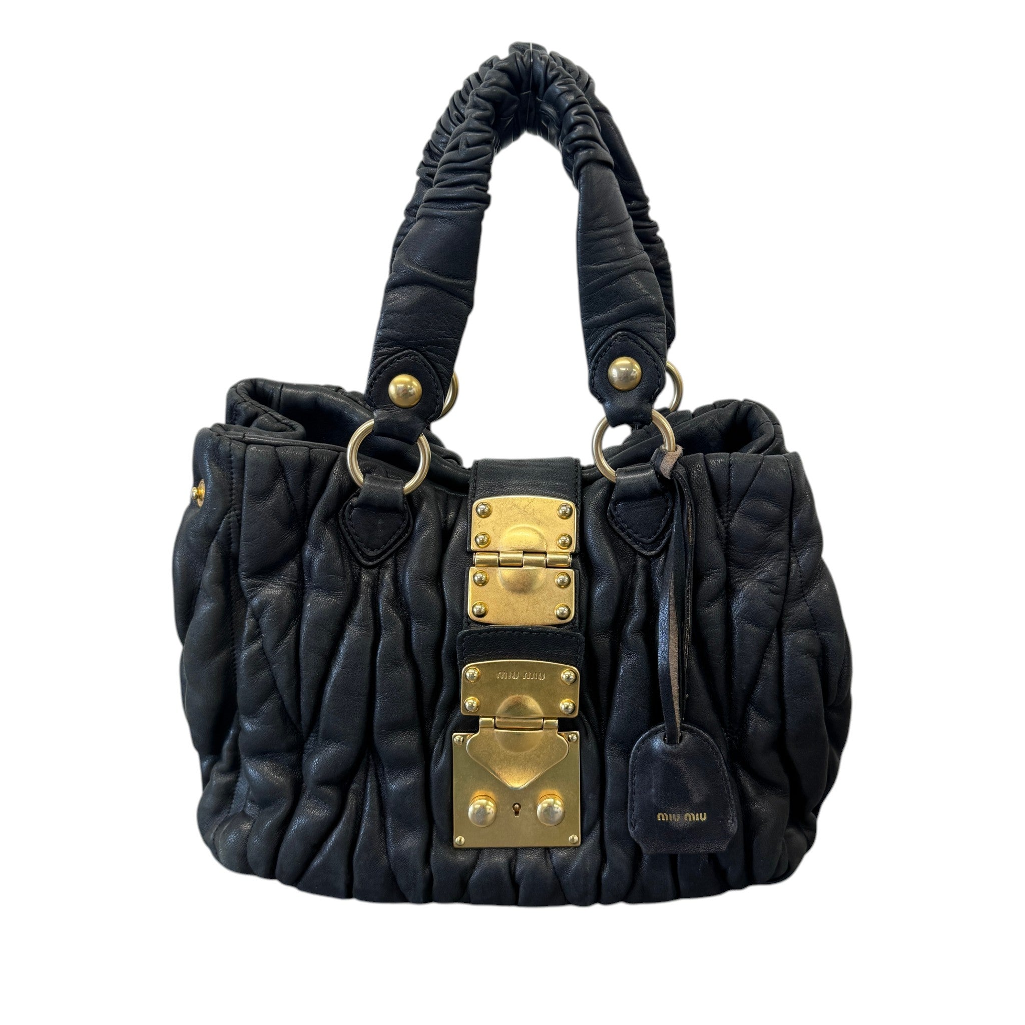 Women's Matelasse Leather 2Way Bag Black