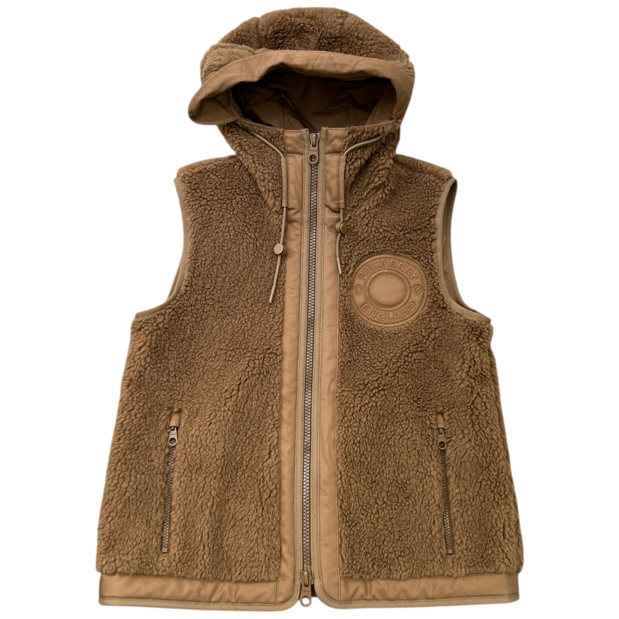 Women's Appliquéd Fleece Gilet Brown Size IT 38 / UK 6
