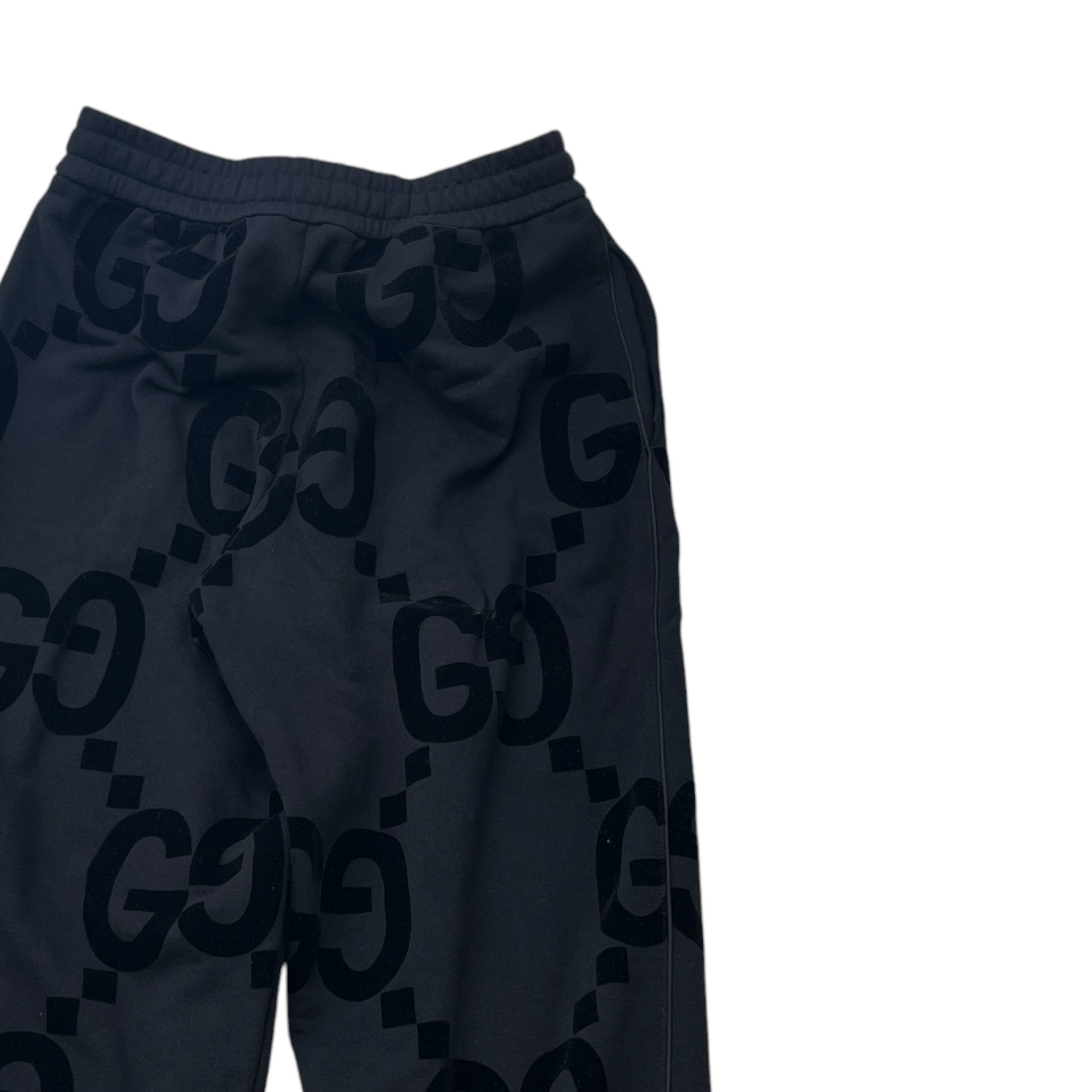 Men's Jumbo Gg Flocked Joggers Black Size XS