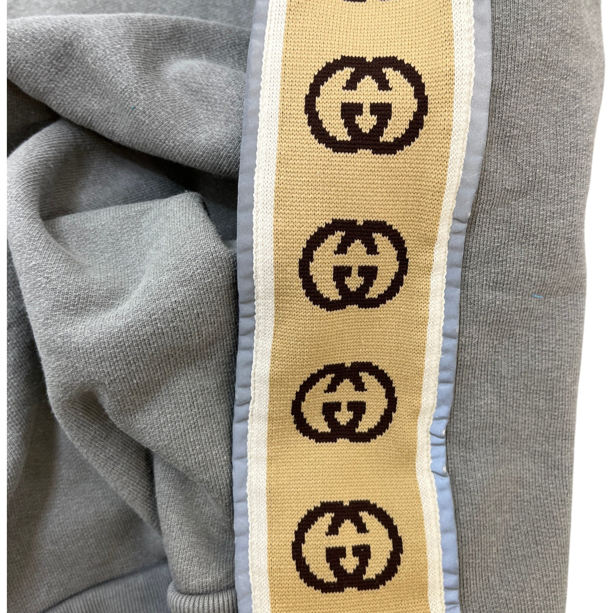 Men's Tape Logo Hoodie Grey Size S