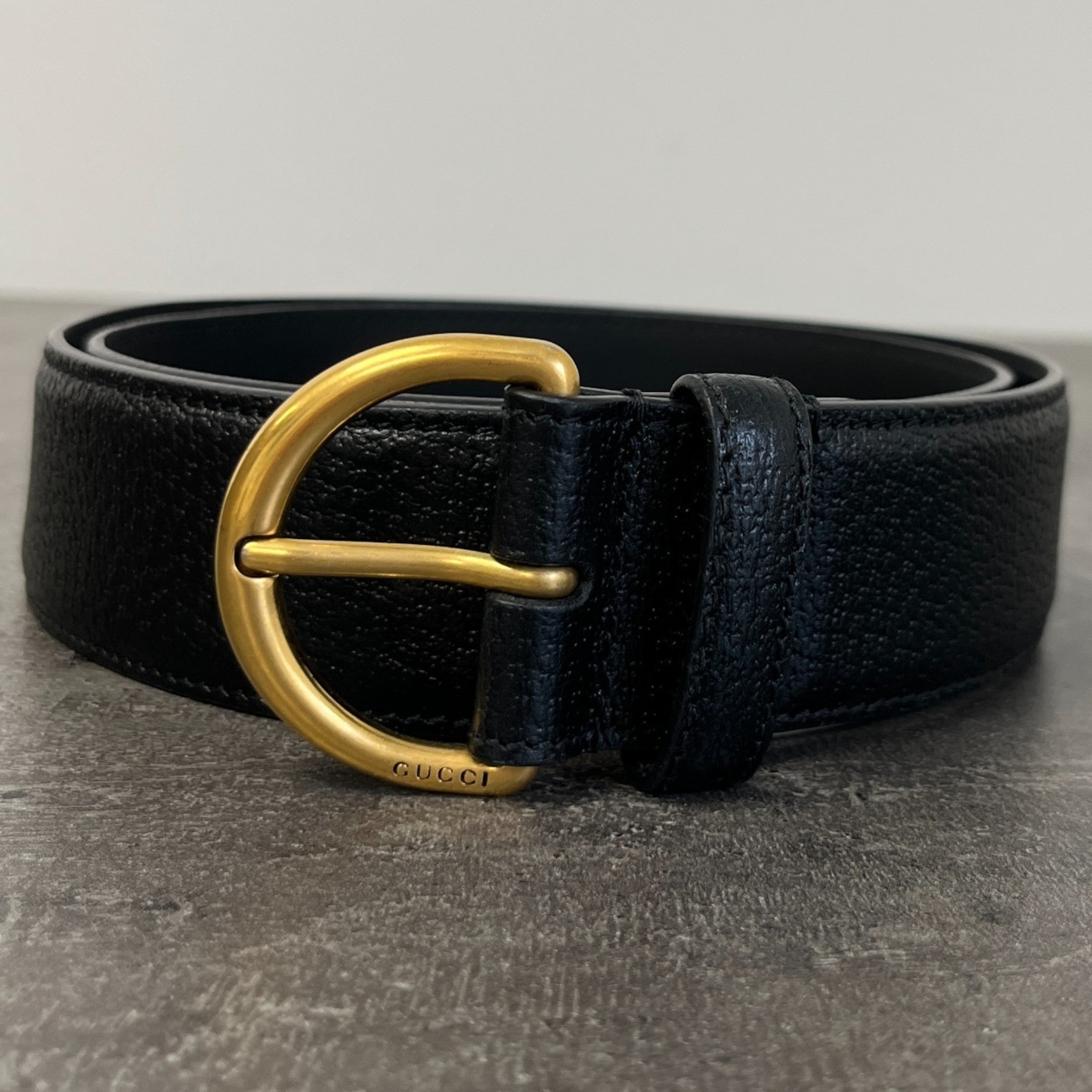 Men's Logo Buckle Belt Black Size 85CM / UK 10