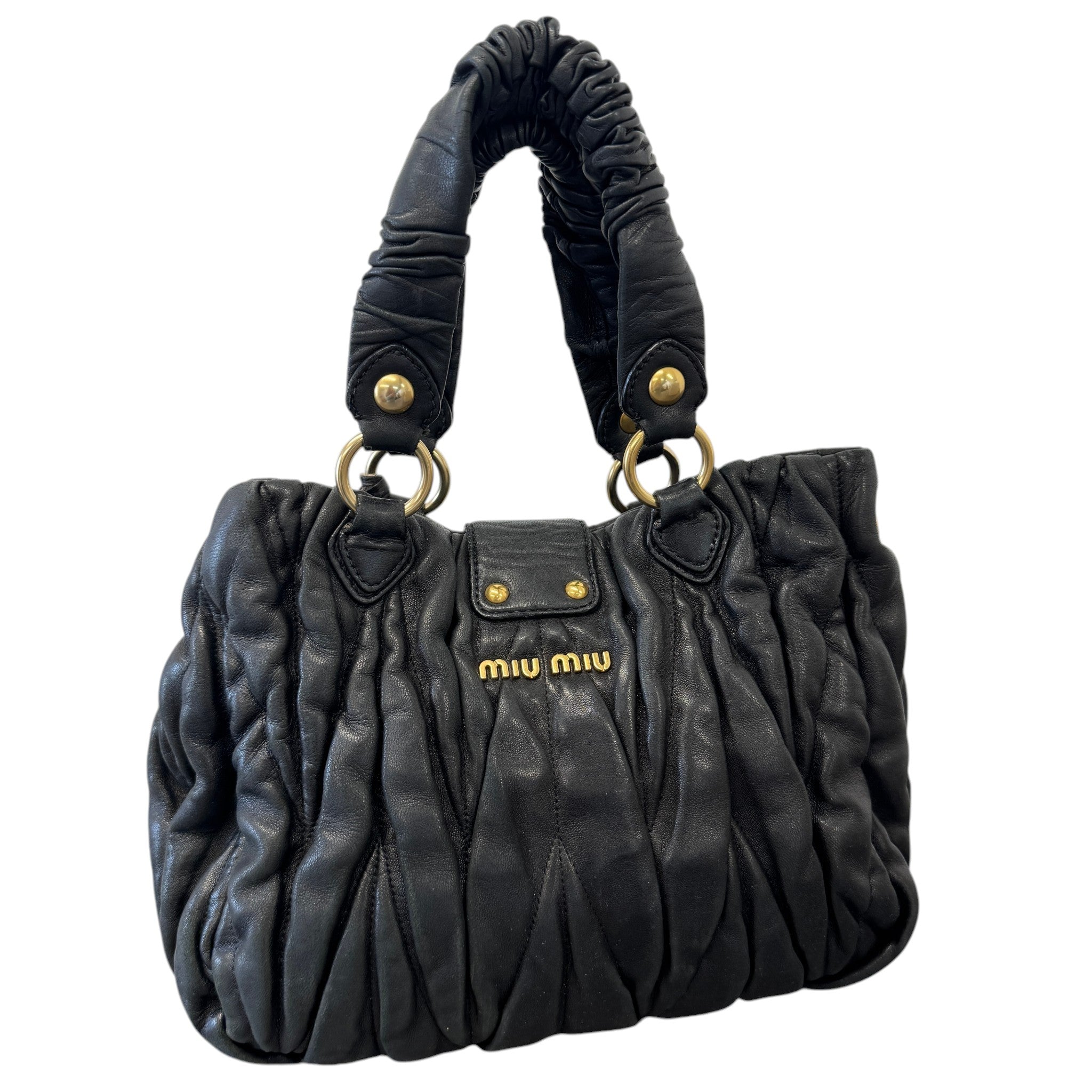 Women's Matelasse Leather 2Way Bag Black