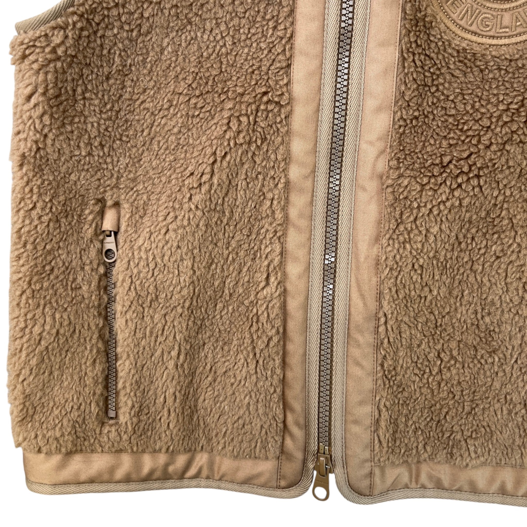 Women's Appliquéd Fleece Gilet Brown Size IT 38 / UK 6