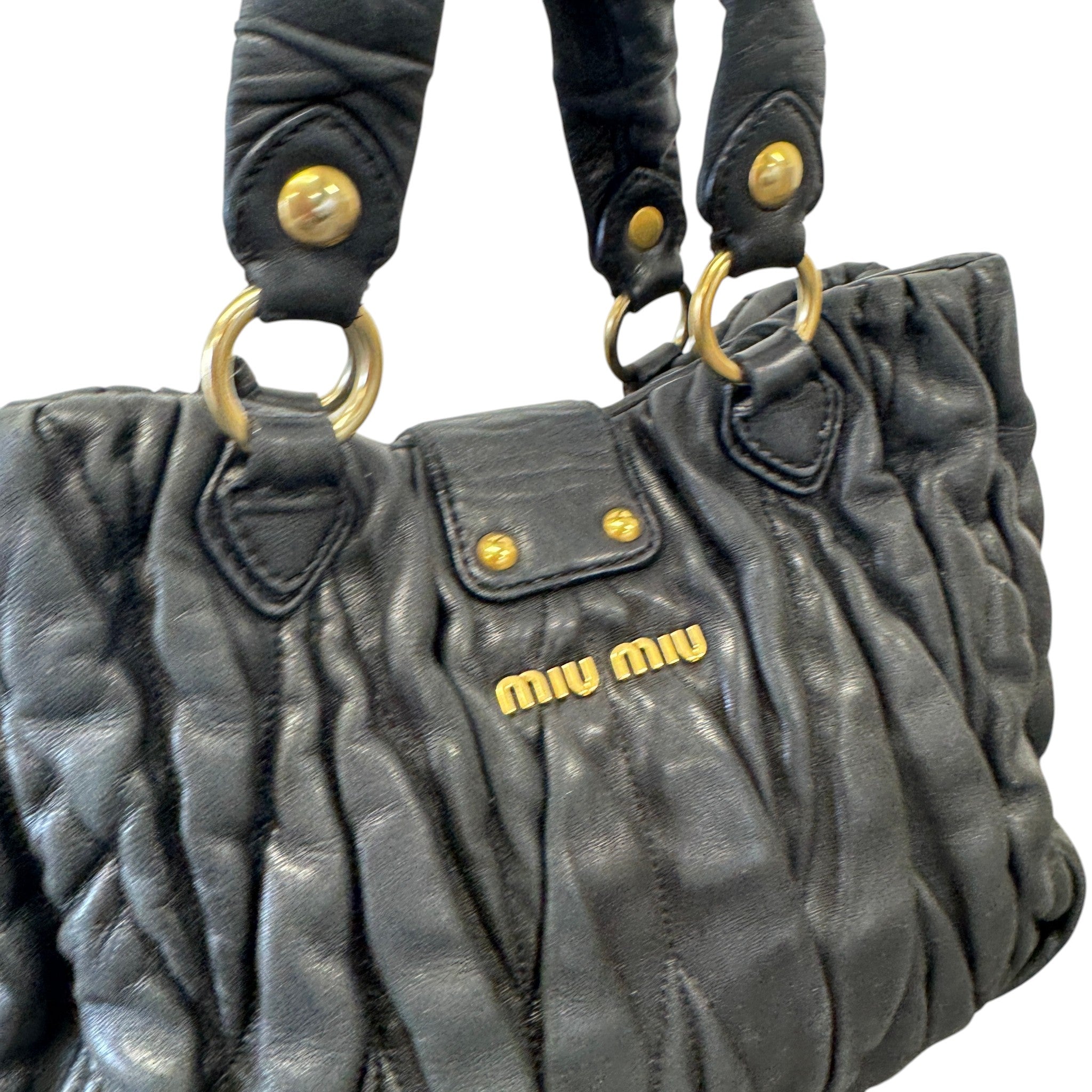 Women's Matelasse Leather 2Way Bag Black