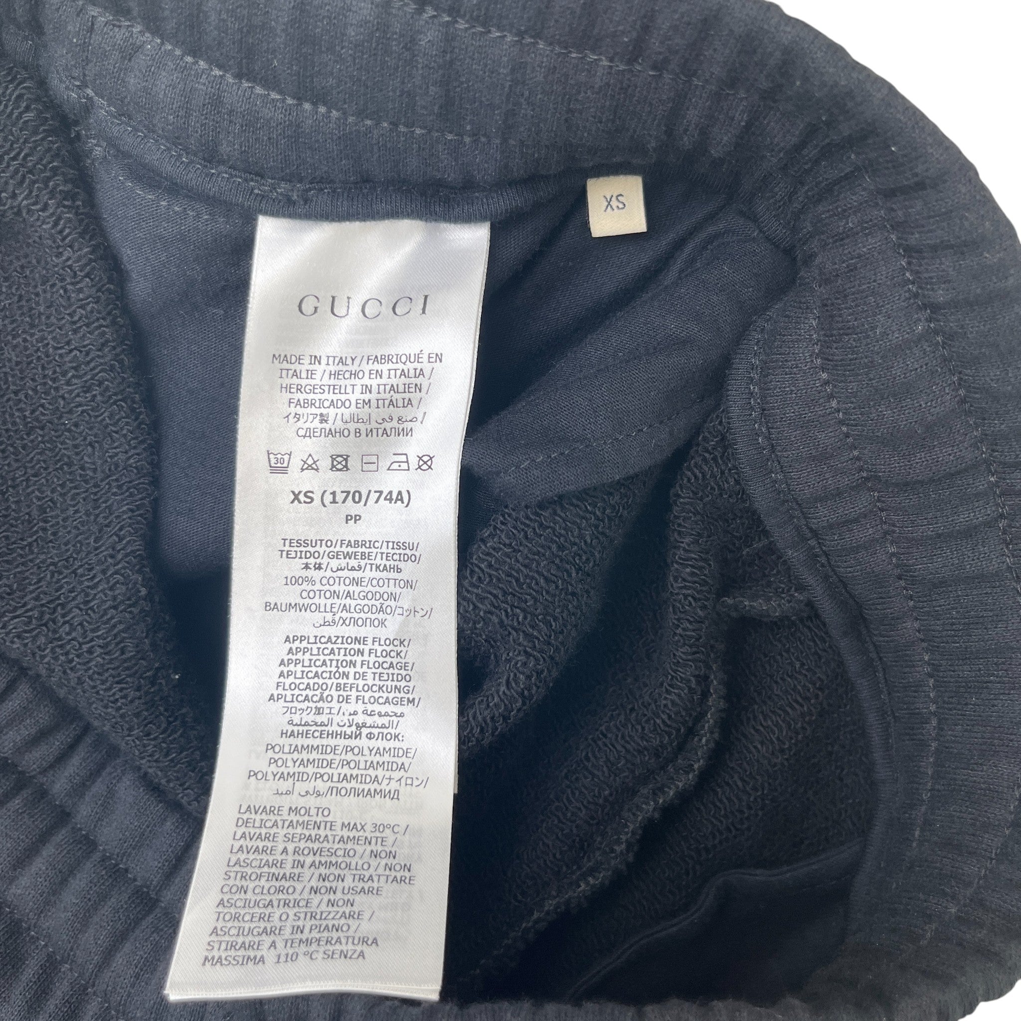 Men's Jumbo Gg Flocked Joggers Black Size XS