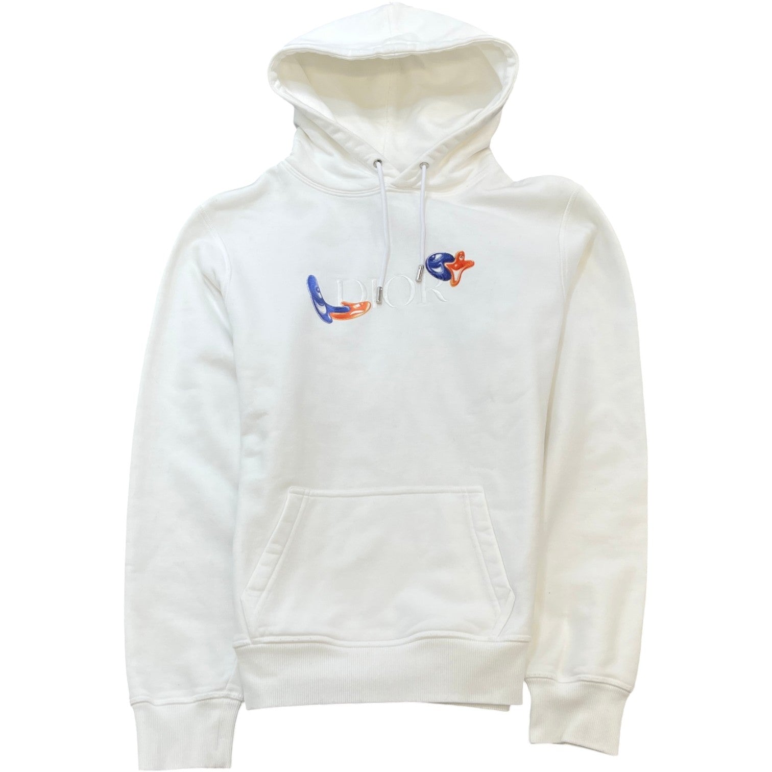 Men's Embroidered Logo Hoodie White Size XS