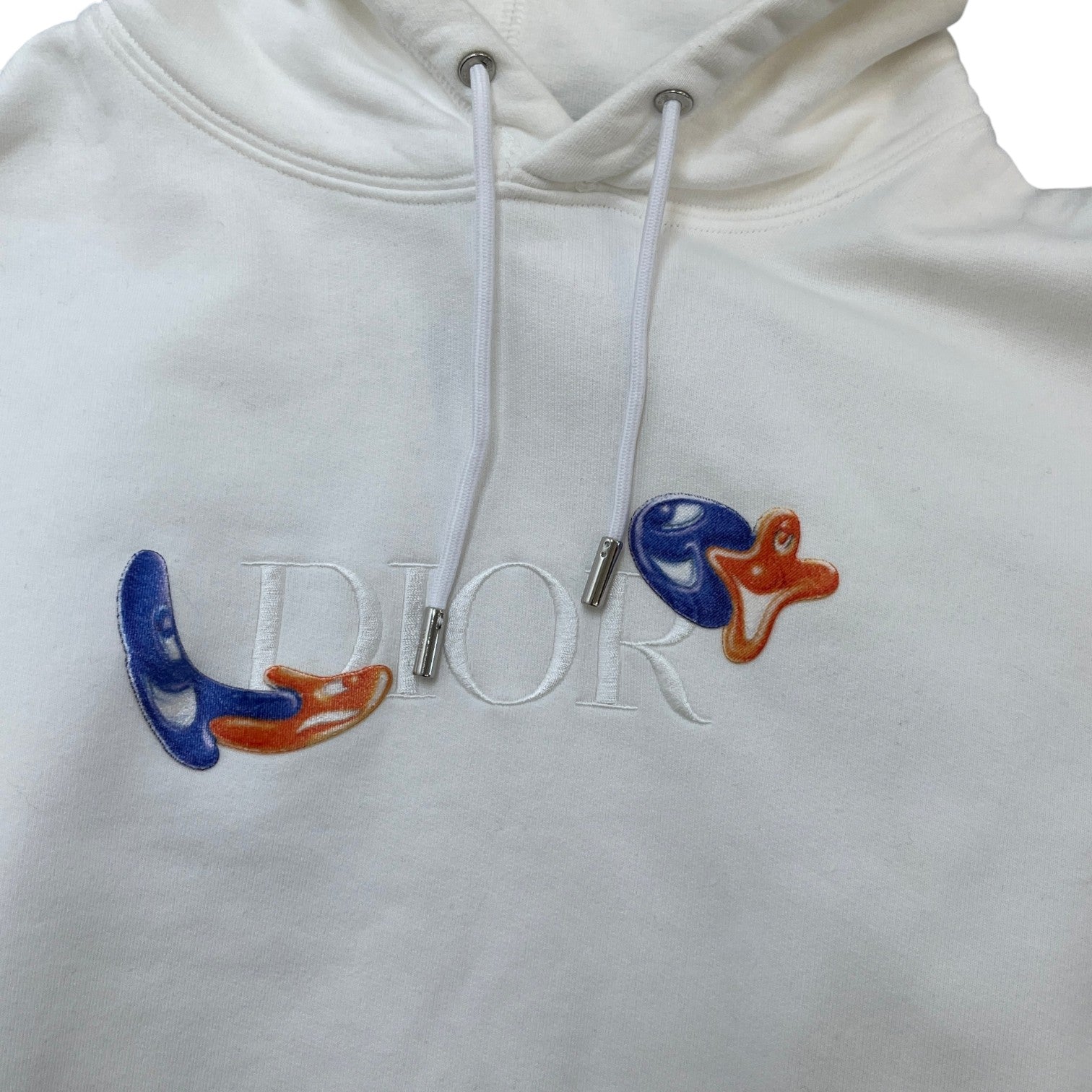 Men's Embroidered Logo Hoodie White Size XS