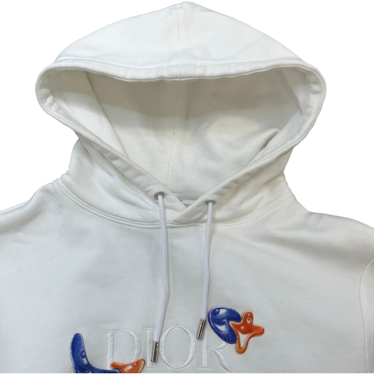 Men's Embroidered Logo Hoodie White Size XS