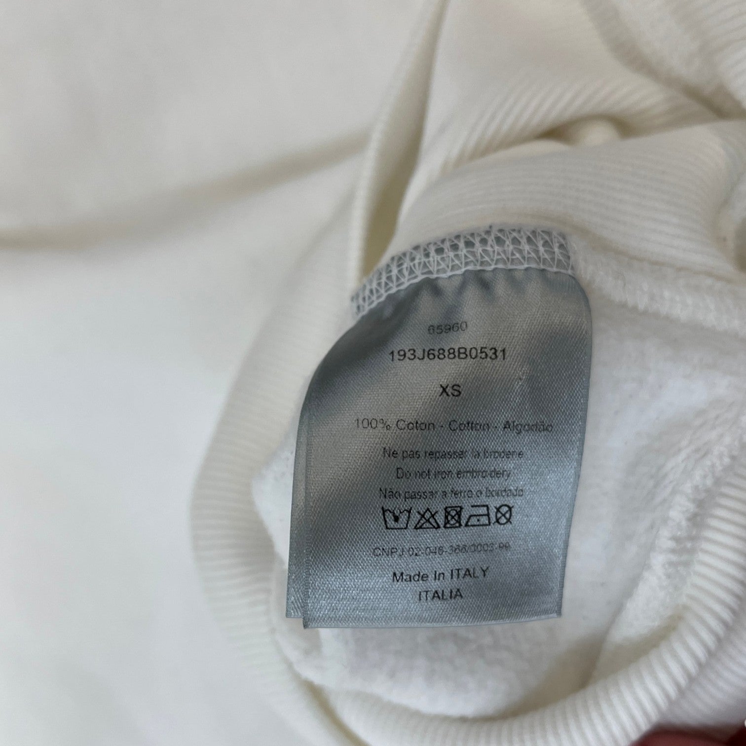 Men's Embroidered Logo Hoodie White Size XS