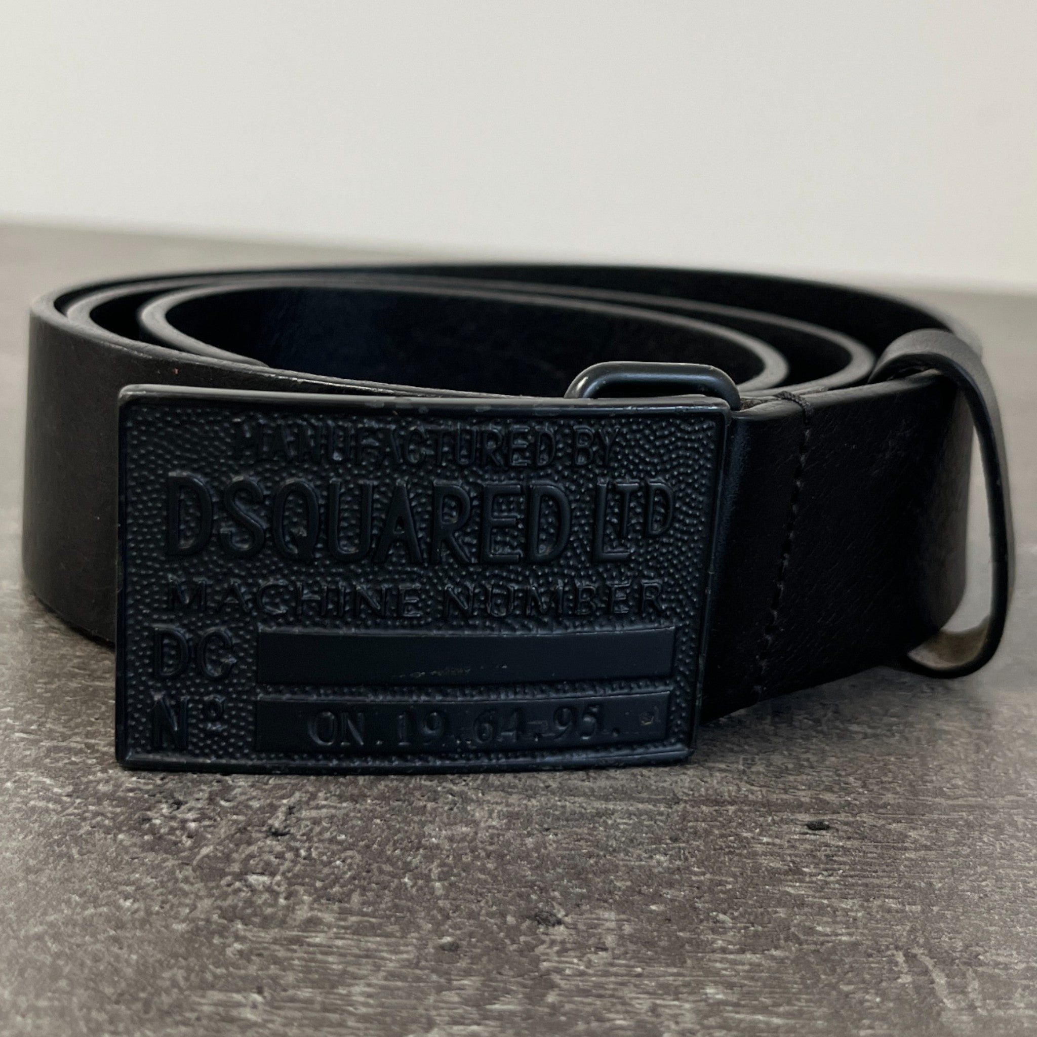 Men's Logo Print Belt Black Size Waist 32"