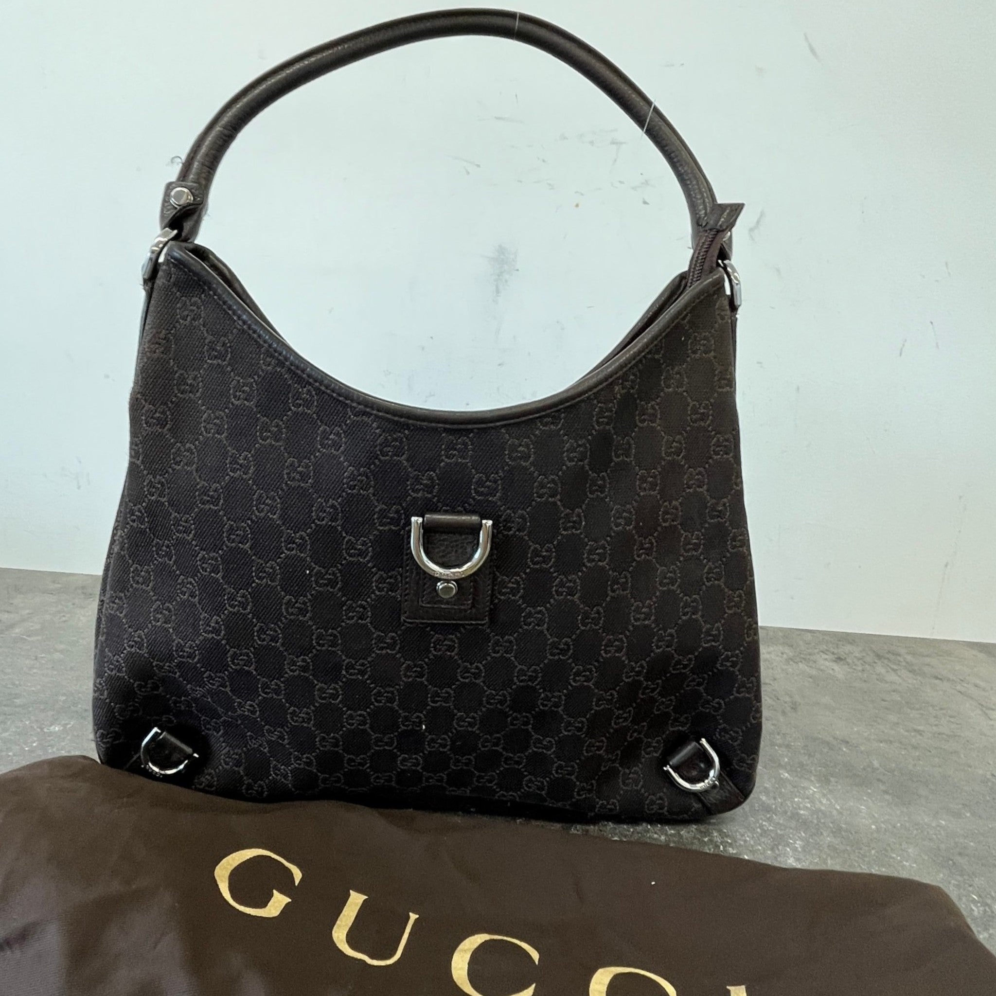 Women's Gg Canvas Abbey D-Ring Hobo Bag Brown