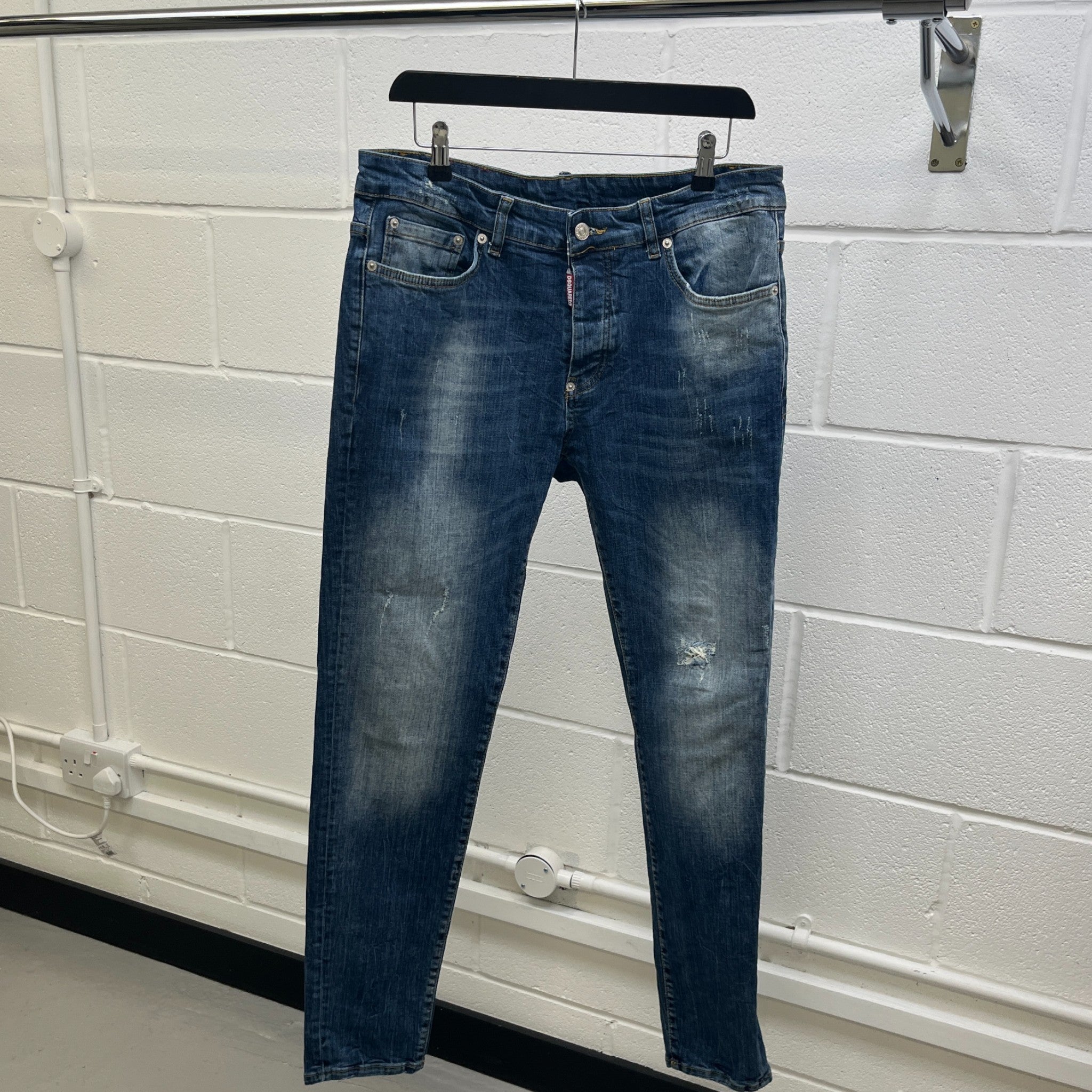 Men's Cool Guy Distressed Jeans Blue Size IT 52 / UK 36