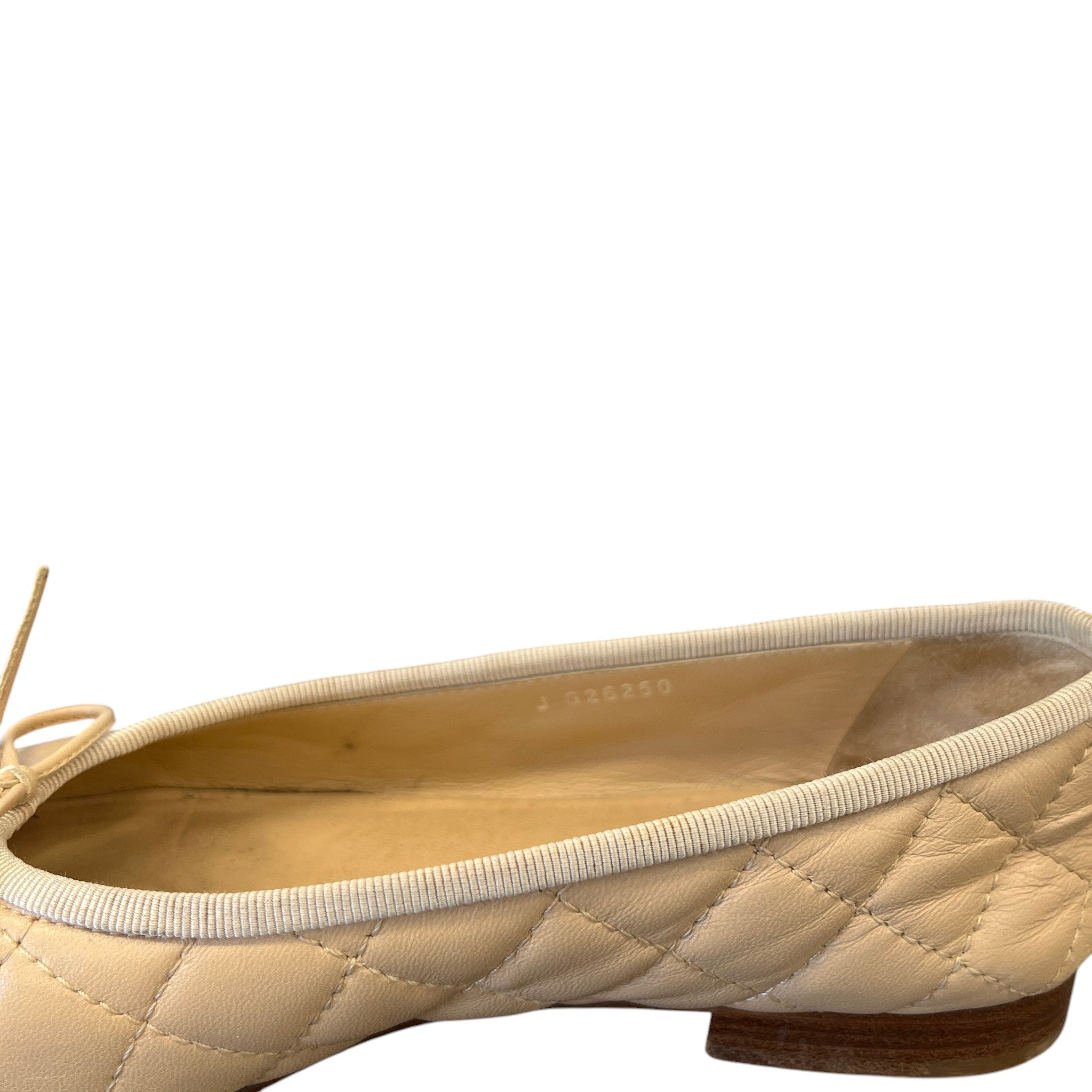Women's Cc Quilted Ballet Flat Slides Beige Size EU 35 / UK 2